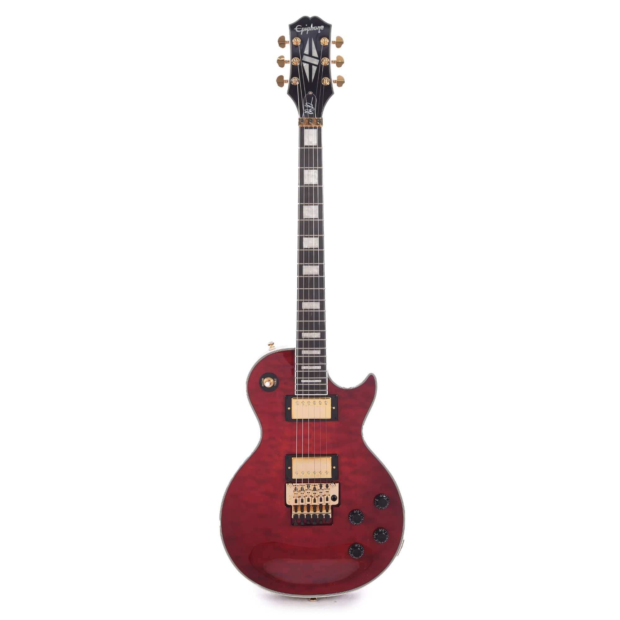 Epiphone Artist Alex Lifeson Les Paul Custom Axcess Quilt Ruby