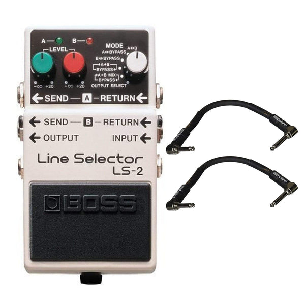 Boss LS-2 Line Selector Bundle w/ 2 Roland Black Series 6 inch