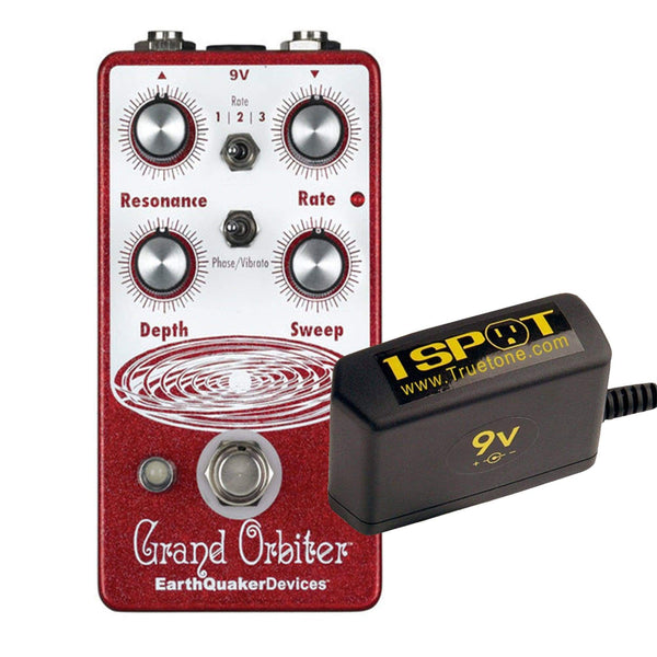 Earthquaker Devices Grand Orbiter Phase Machine V3 Bundle w/ Truetone 1  Spot Space Saving 9v Adapter