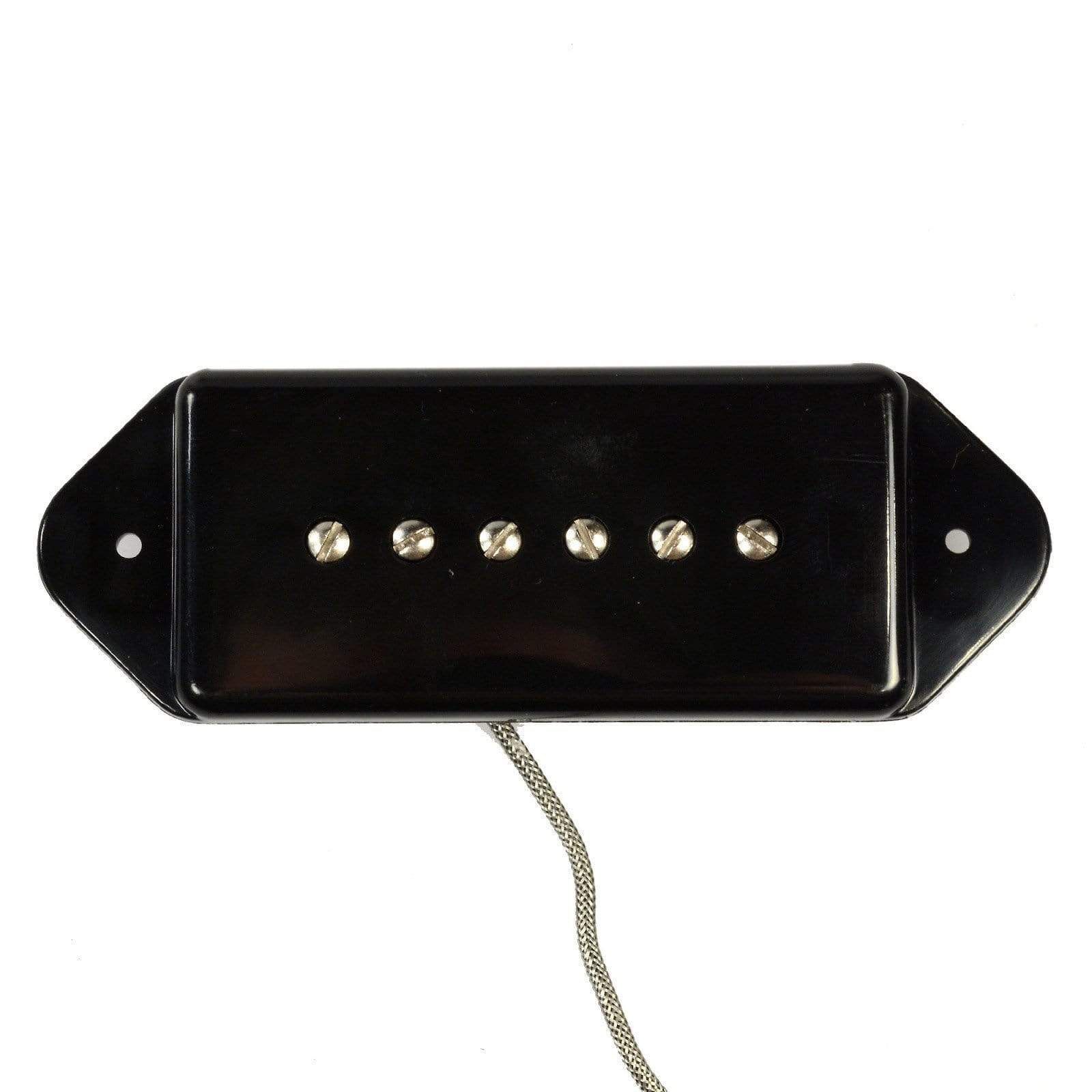 Lindy Fralin P-90 Short Dogear Pickup Bridge Black 1-Conductor Braided –  Chicago Music Exchange