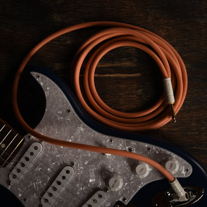 Fender Deluxe Instrument Cable Pacific Peach 15' Straight-Straight