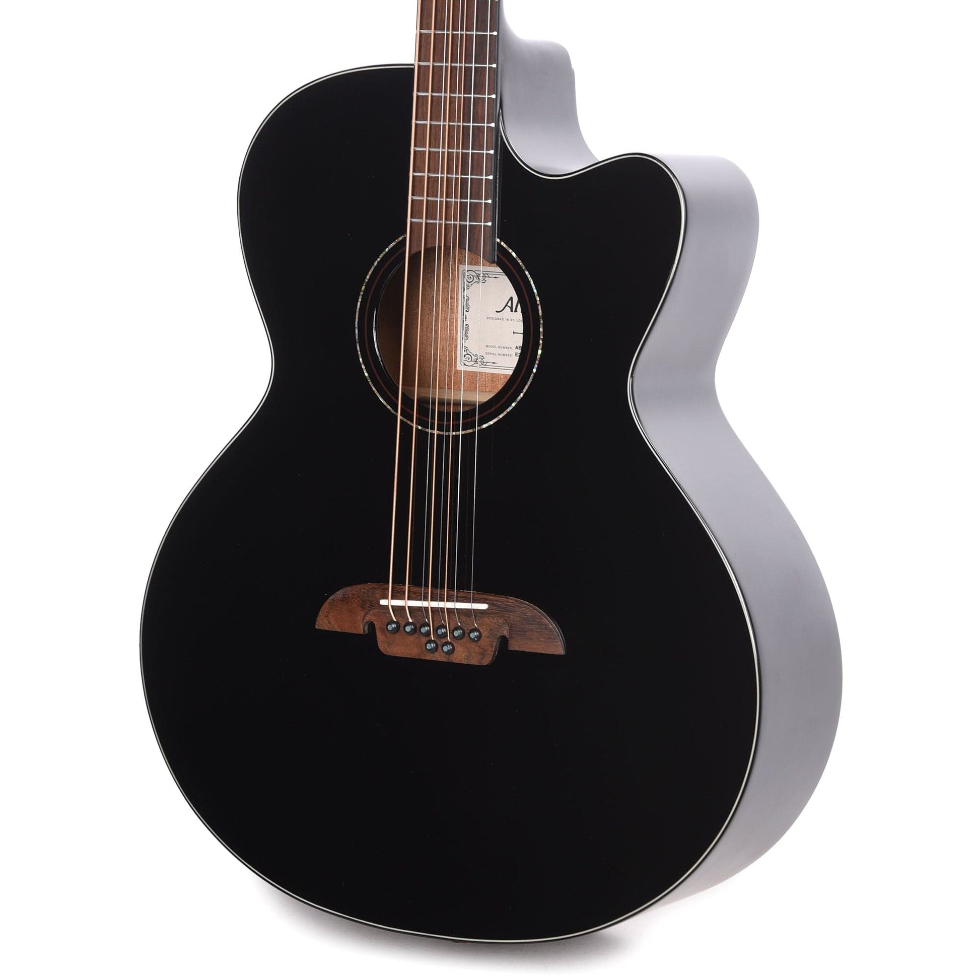 Alvarez ABT60ce Artist 8-String Baritone Solid A+ Sitka Spruce/African Mahogany Black Acoustic Guitars / Baritone