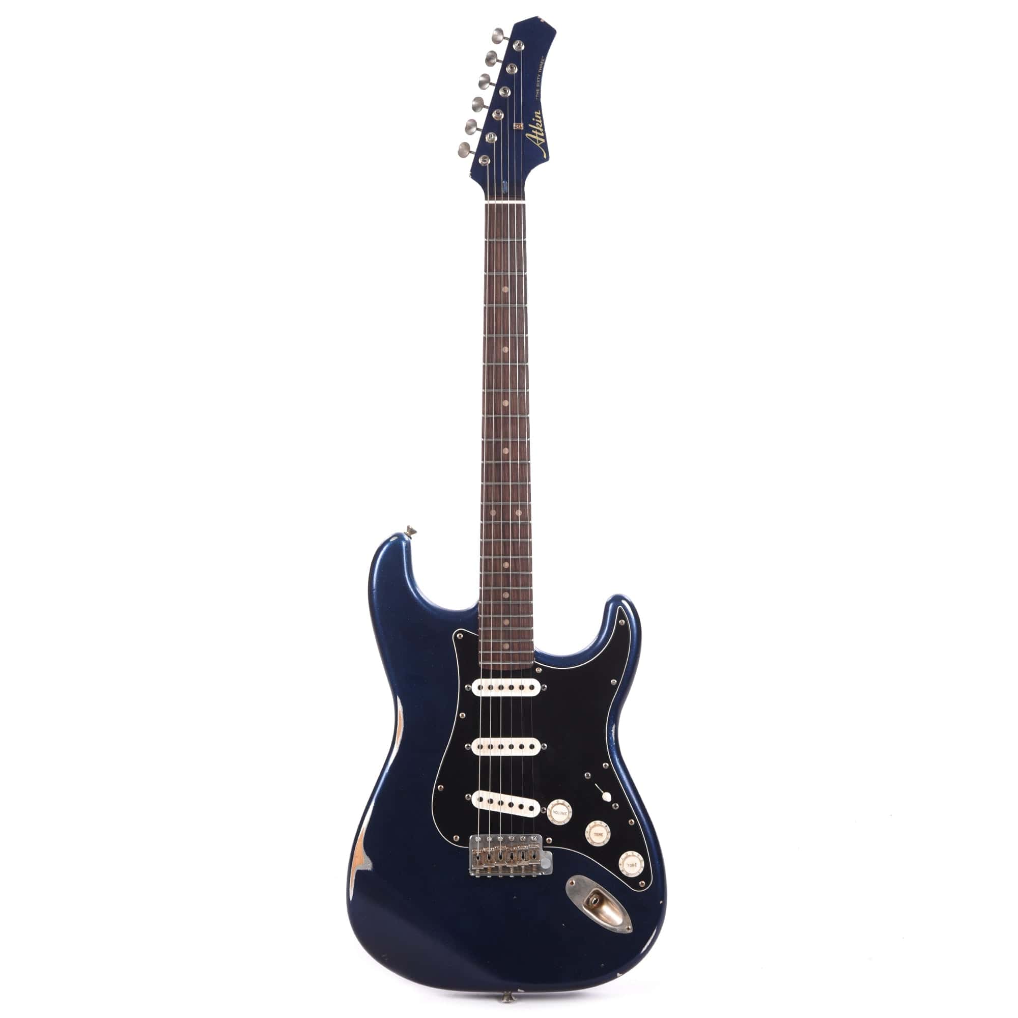 Atkin 63 S-Style Classic Aged Brunswick Blue Sparkle w/Roasted Flame Maple Neck (Serial #082) Electric Guitars / Solid Body