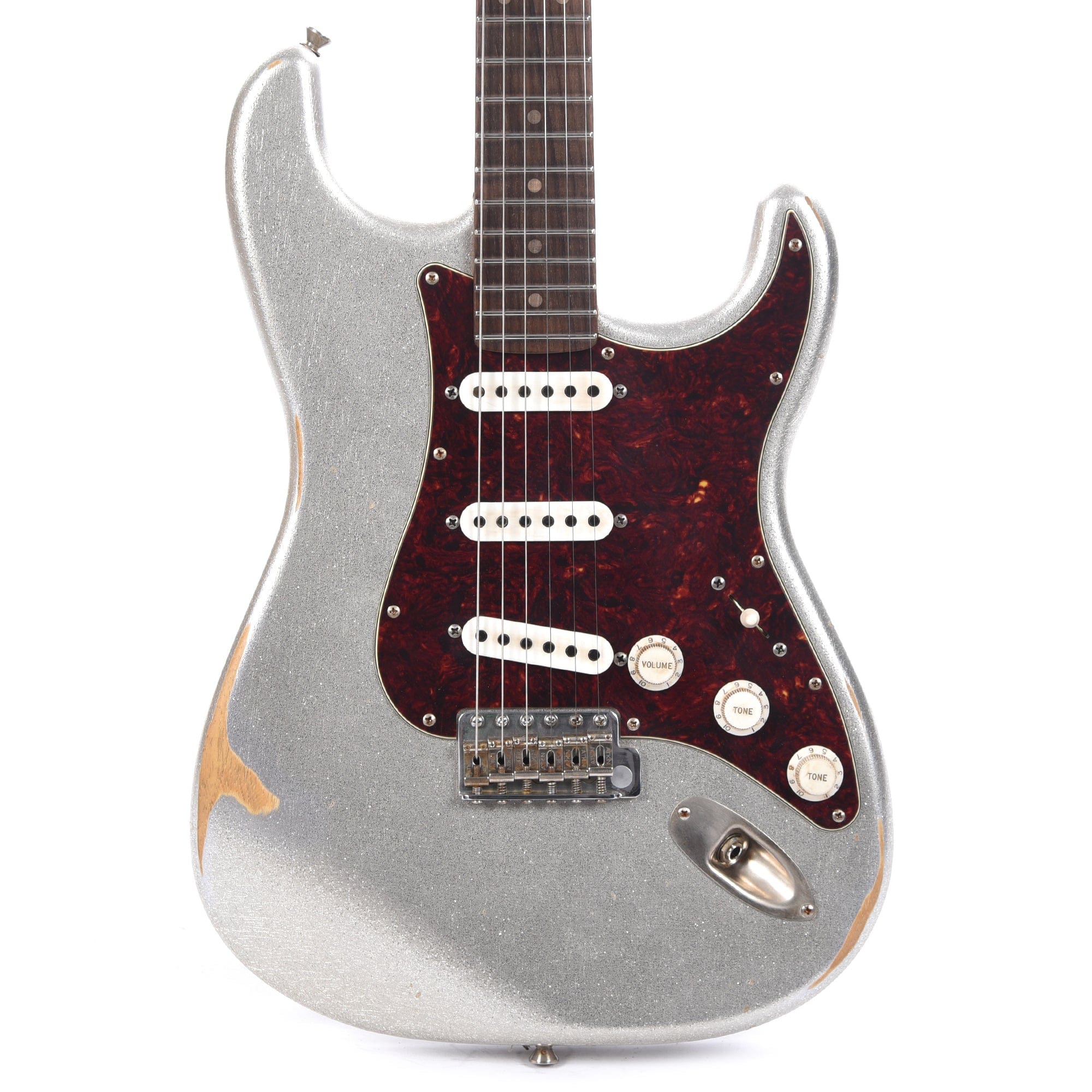 Atkin 63 S-Style Classic Aged Faded Silver Sparkle w/Roasted Flame Maple Neck Electric Guitars / Solid Body