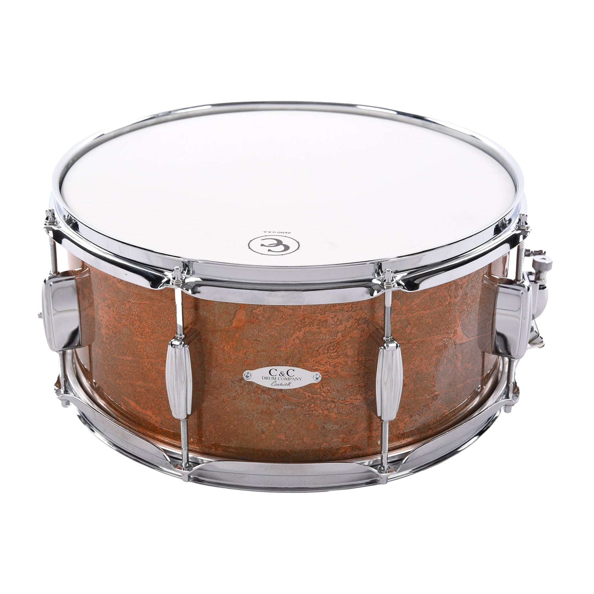 C&C 6.5x14 Custom Splattered Copper Over Steel Snare Drum Drums and Percussion / Acoustic Drums / Snare