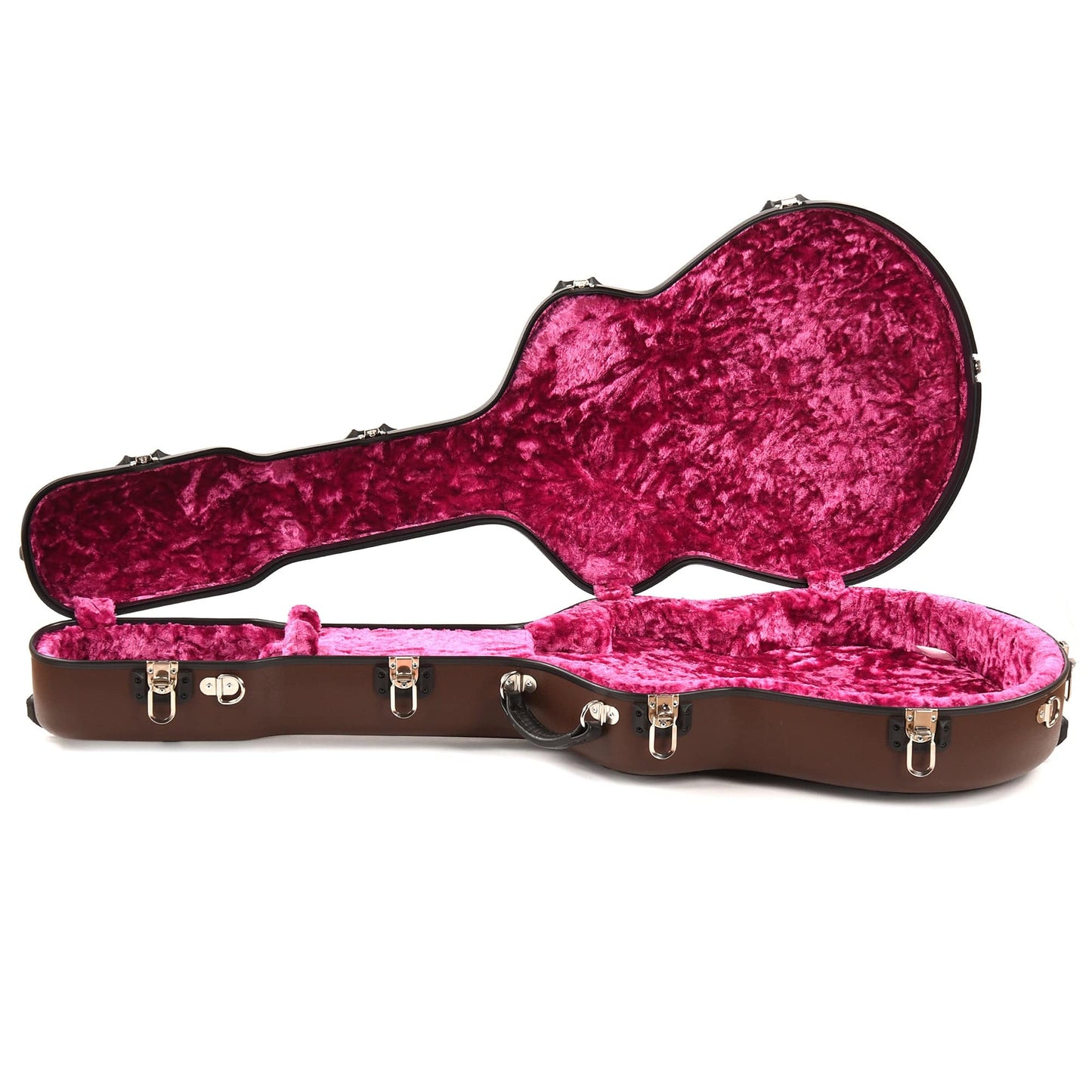 Calton Cases Electric ES-335 Guitar Case Brown w/Pink Velvet Interior Accessories / Cases and Gig Bags / Guitar Cases