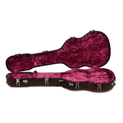 Calton Cases Electric SG Guitar Case Brown w/Pink Velvet Interior Accessories / Cases and Gig Bags / Guitar Cases