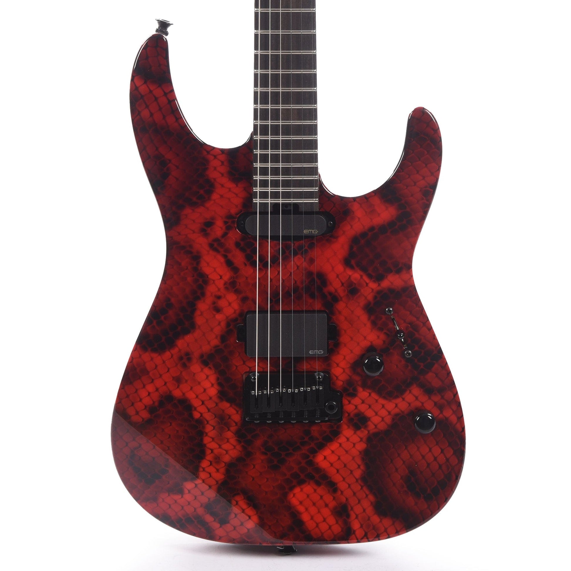 Charvel Custom S hop USA Special Edition DK24 Custom Hand-Painted Red Snakeskin Artwork by Mike Eshelman Electric Guitars / Solid Body