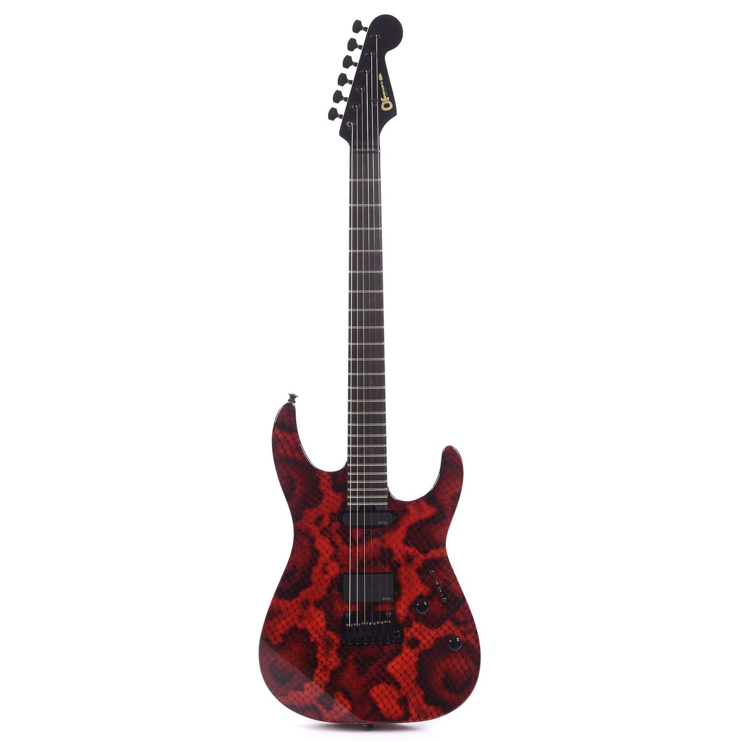 Charvel Custom S hop USA Special Edition DK24 Custom Hand-Painted Red Snakeskin Artwork by Mike Eshelman Electric Guitars / Solid Body