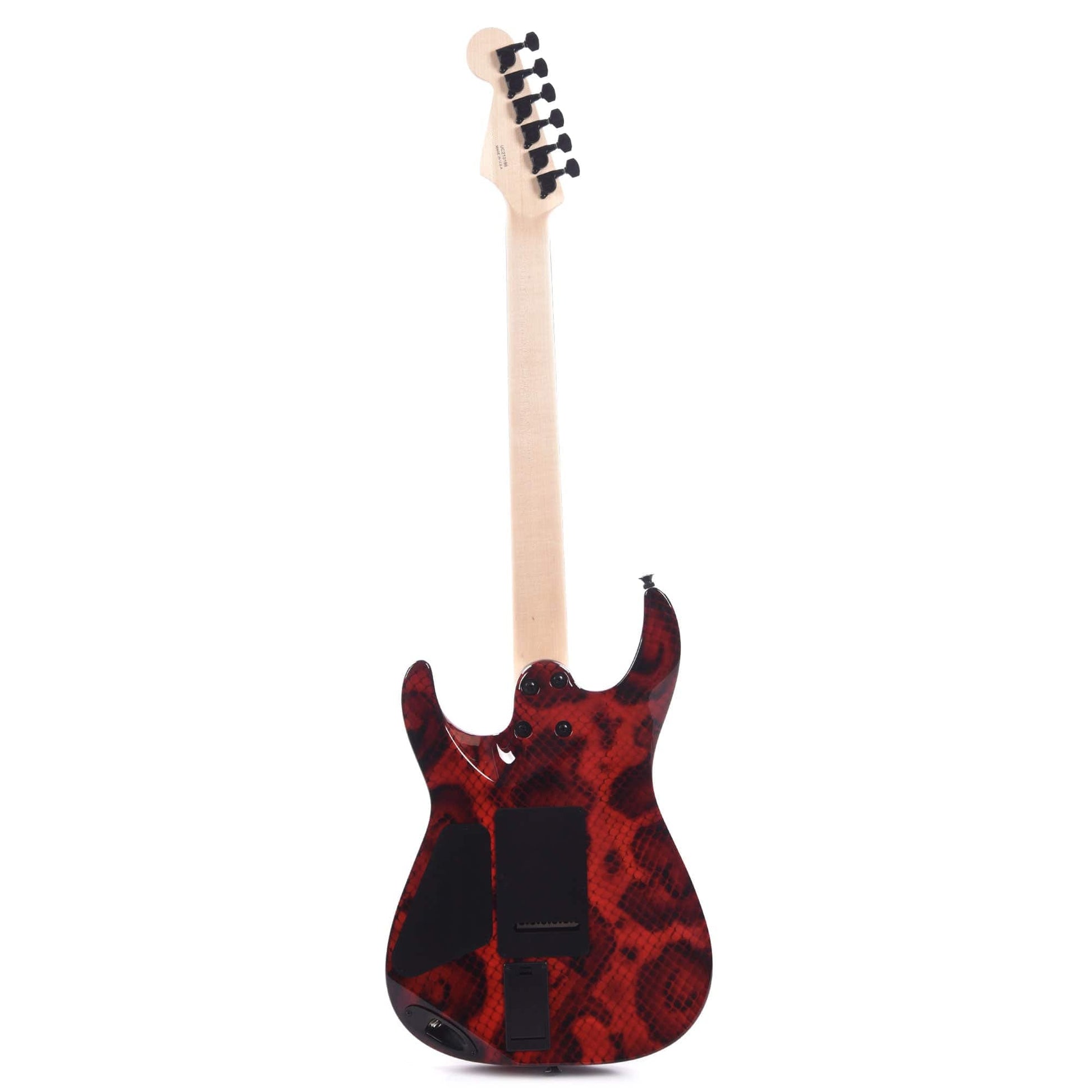 Charvel Custom S hop USA Special Edition DK24 Custom Hand-Painted Red Snakeskin Artwork by Mike Eshelman Electric Guitars / Solid Body