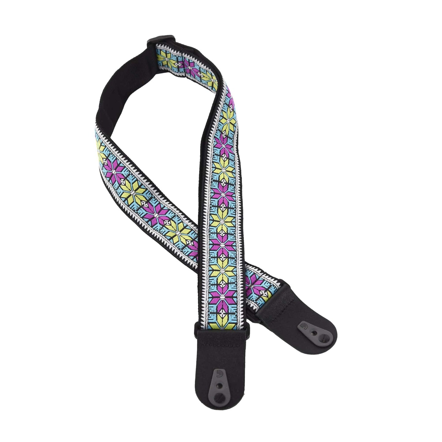 D'Addario Pad Lock Woven Guitar Strap Parallel Flowers Accessories / Straps