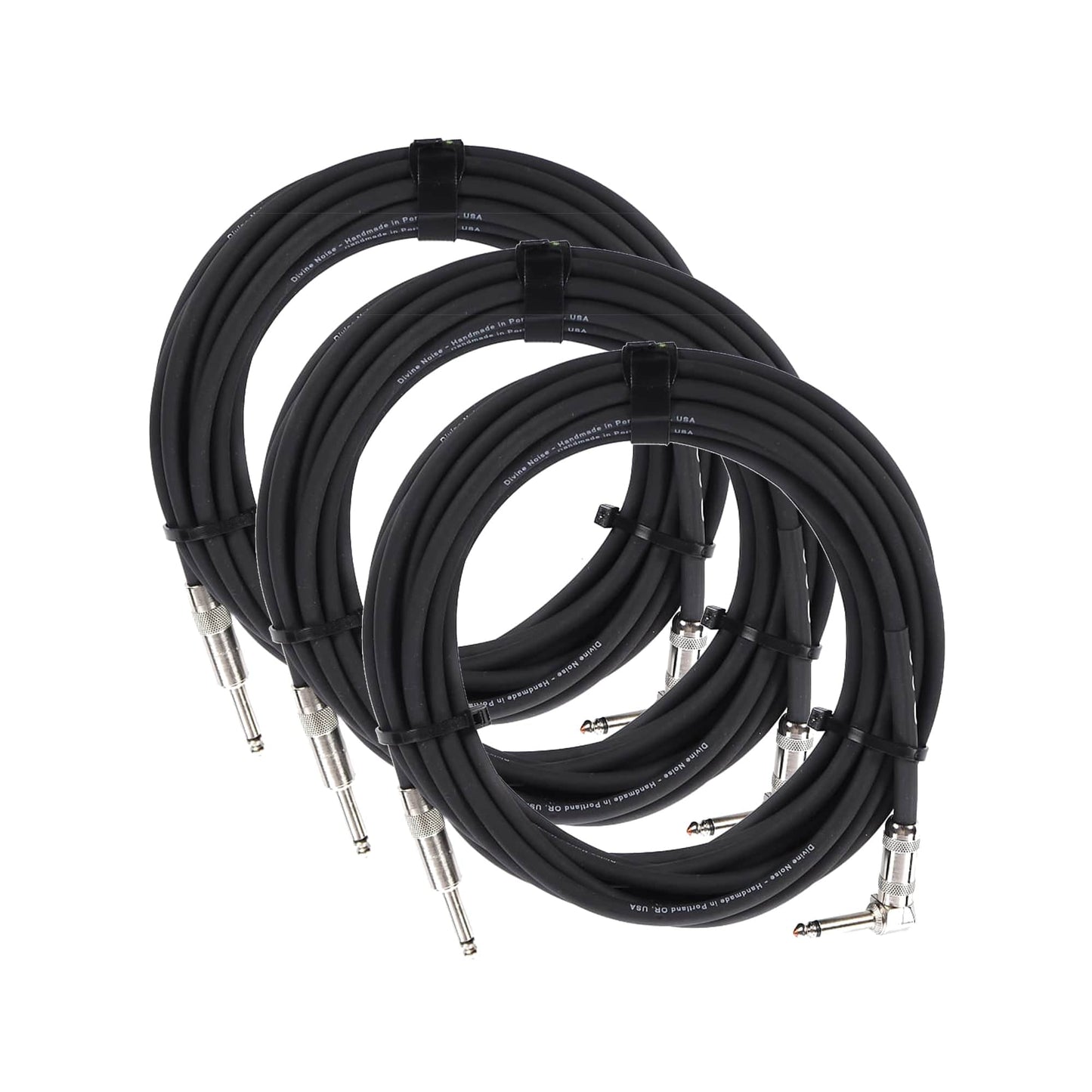 Divine Noise Straight Cable Black 30' Straight/Straight 3 Pack Bundle Accessories / Cables