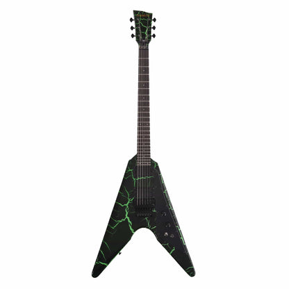 Dunable DE Asteroid Gloss Black & Green Crackle w/Floyd Rose Electric Guitars / Solid Body