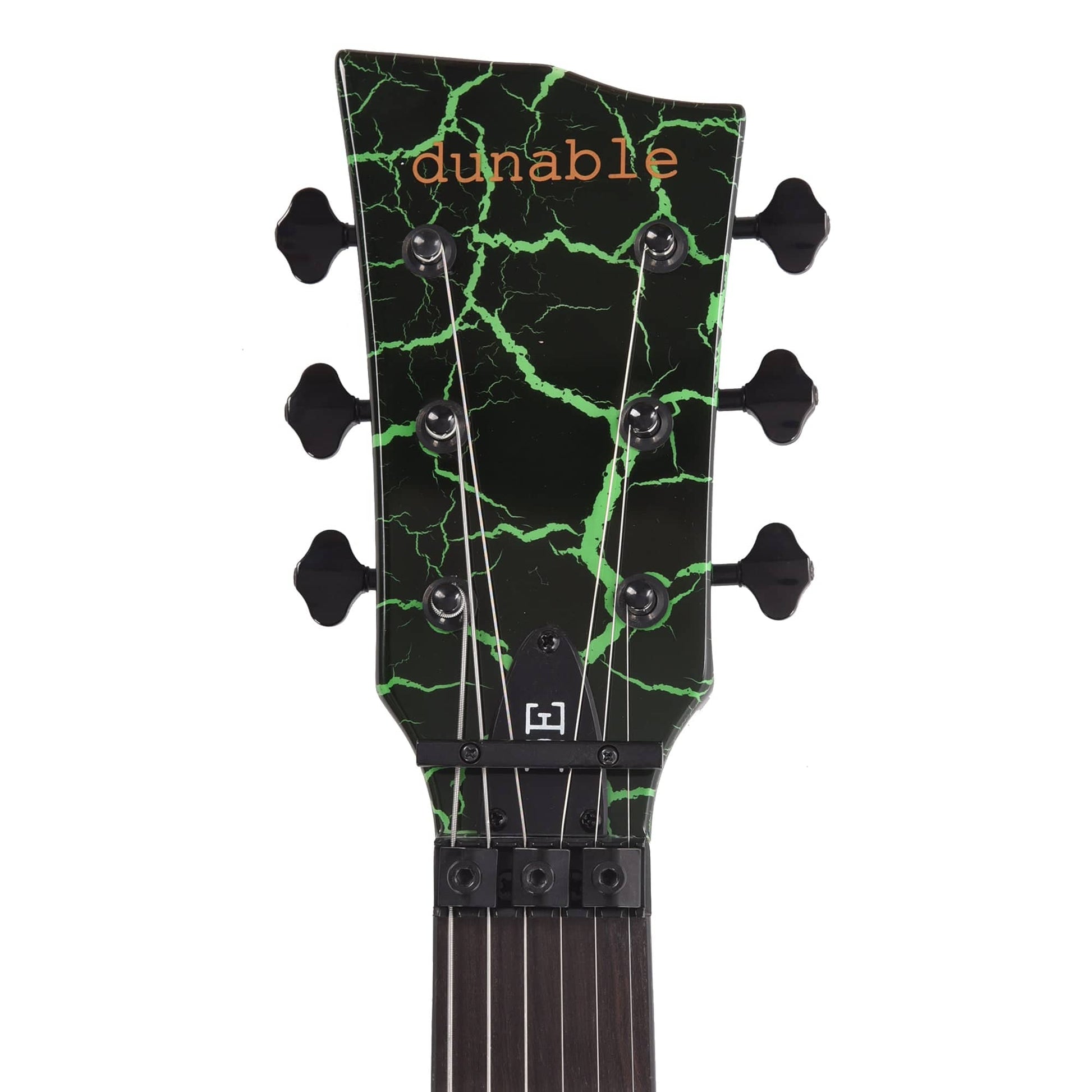 Dunable DE Asteroid Gloss Black & Green Crackle w/Floyd Rose Electric Guitars / Solid Body