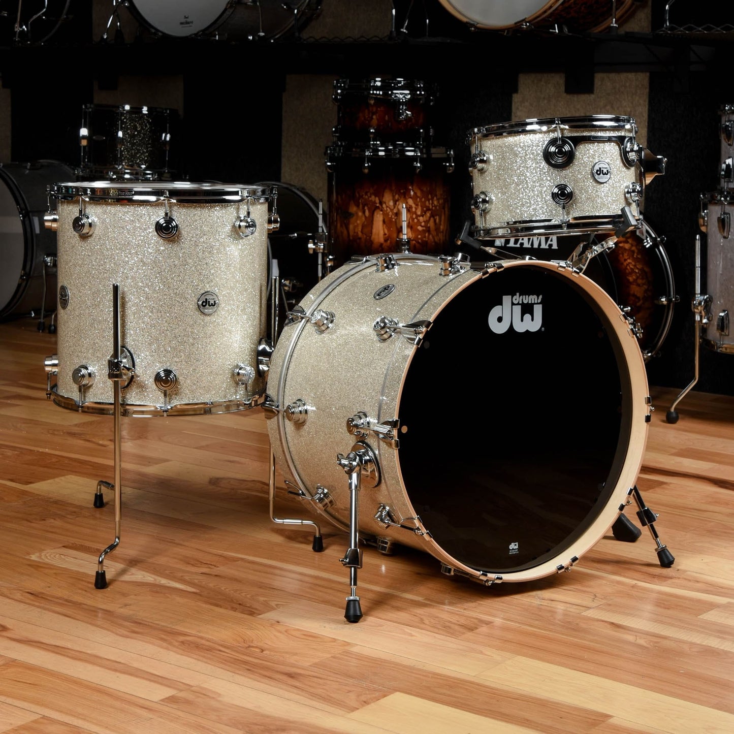 DW Collector's Maple 13/16/22 3pc. Drum Kit Broken Glass Drums and Percussion / Acoustic Drums / Full Acoustic Kits