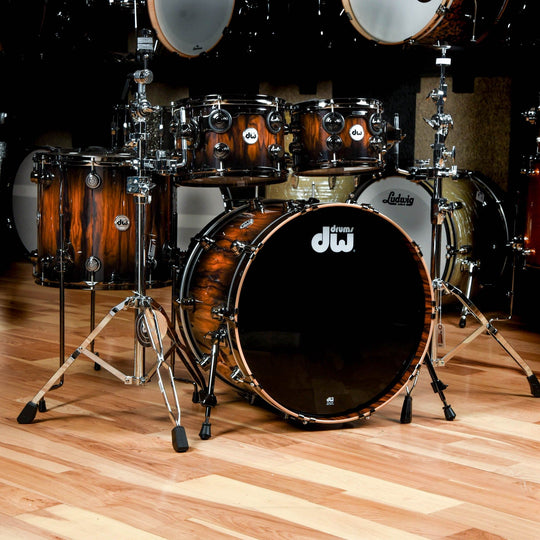 DW Collector's Maple/Mahogany 10/12/16/22 4pc. Drum Kit Santos Rosewood Quick Candy Black Burst w/Nickel Hardware Drums and Percussion / Acoustic Drums / Full Acoustic Kits