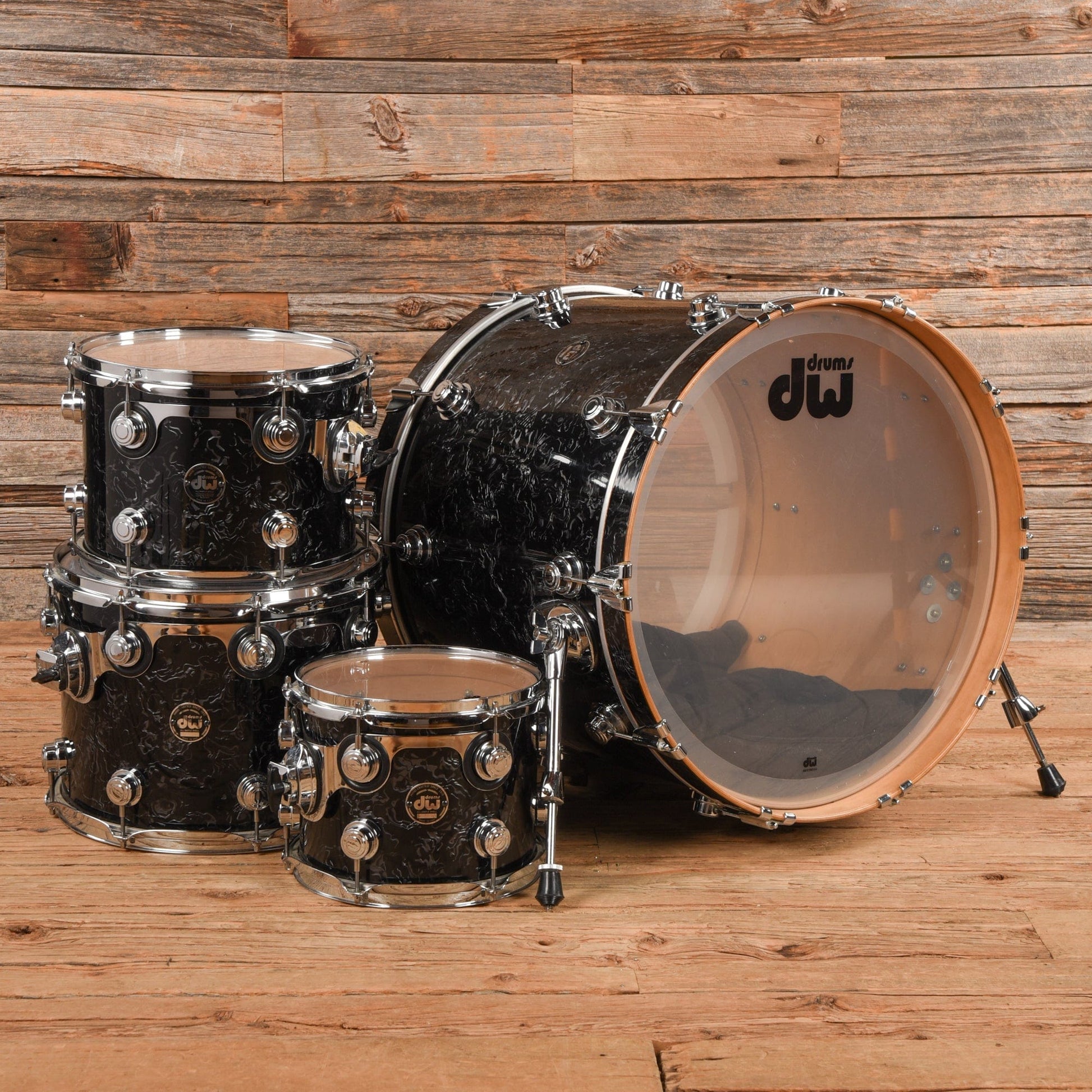 DW Collector's Series 10/12/14/22 4pc. Drum Kit Black Velvet Drums and Percussion / Acoustic Drums / Full Acoustic Kits