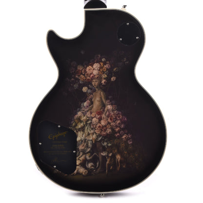 Epiphone Artist Adam Jones Les Paul Custom Art Collection Julie Heffernan's "Self Portrait as Not Dead Yet" Antique Silverburst Electric Guitars / Solid Body