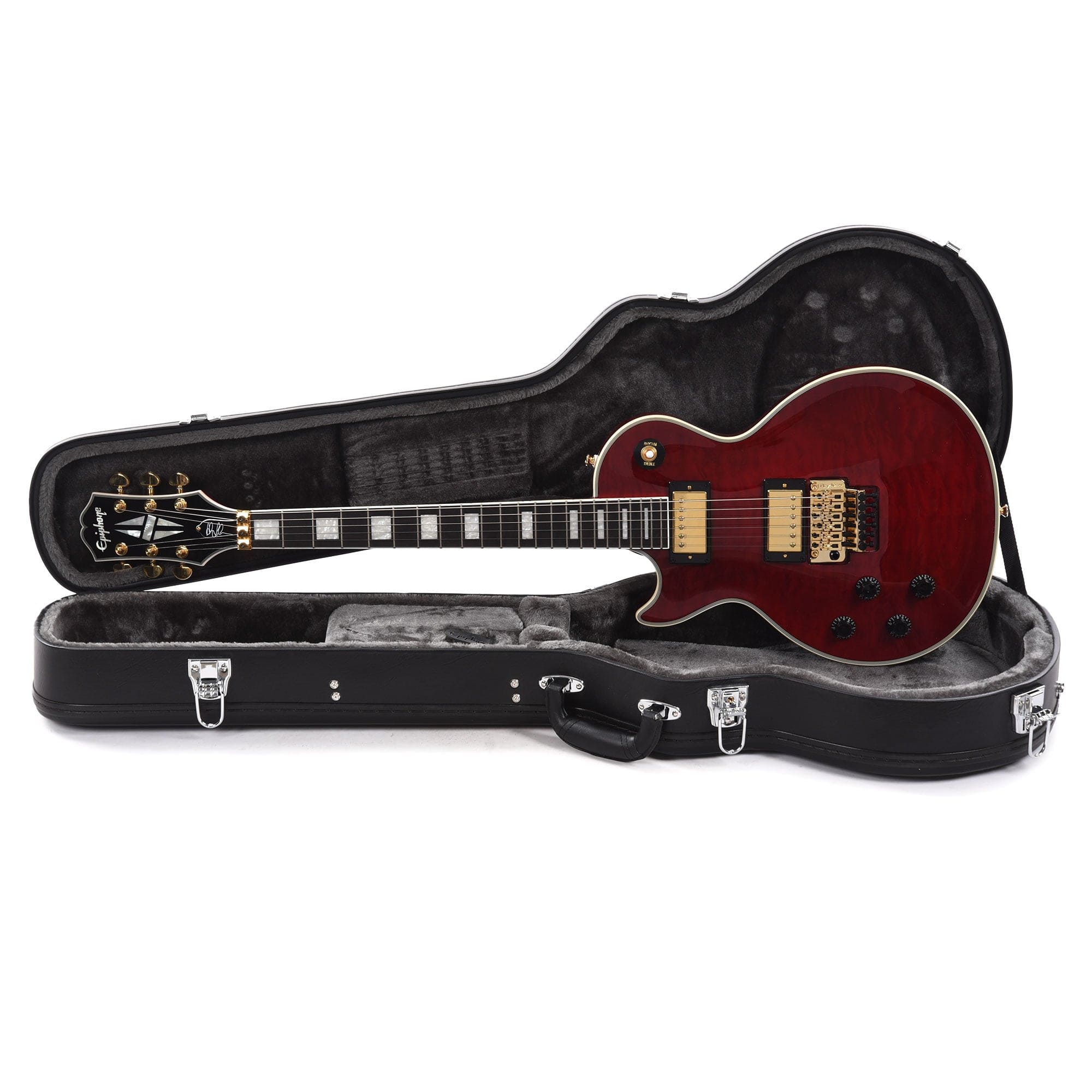 Epiphone Artist Alex Lifeson Les Paul Custom Axcess LEFTY Quilt Ruby Electric Guitars / Solid Body