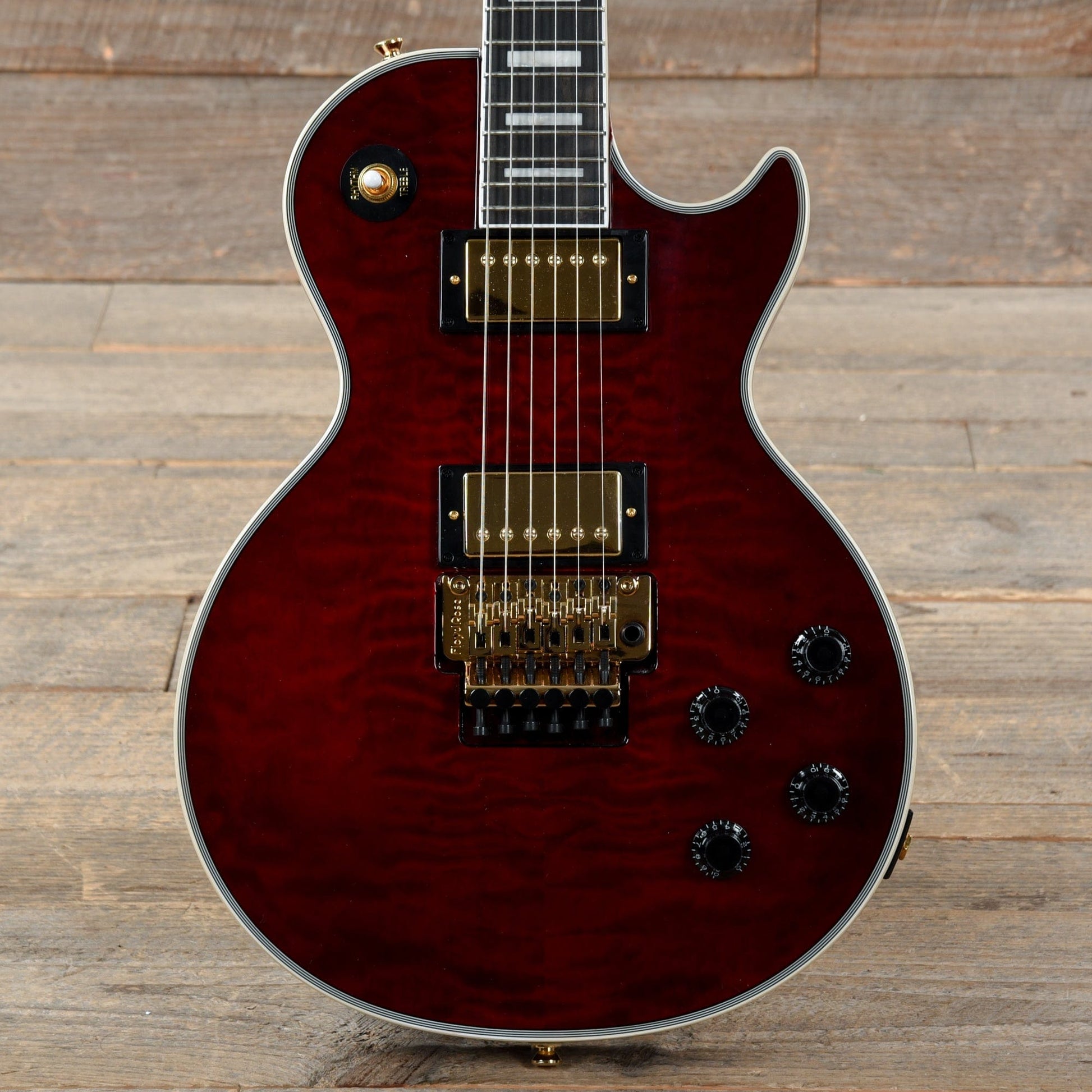 Epiphone Artist Alex Lifeson Les Paul Custom Axcess Quilt Ruby Electric Guitars / Solid Body