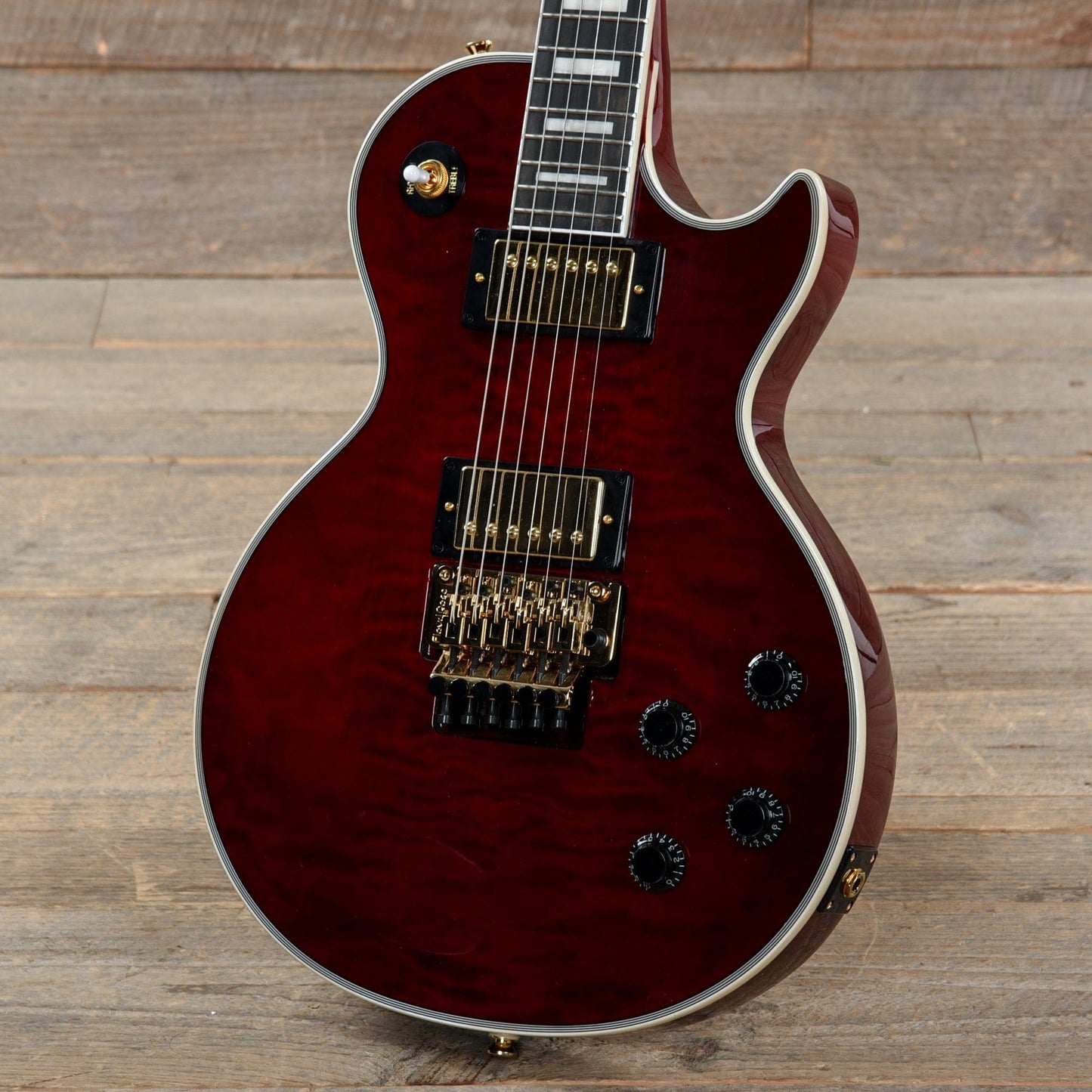 Epiphone Artist Alex Lifeson Les Paul Custom Axcess Quilt Ruby Electric Guitars / Solid Body