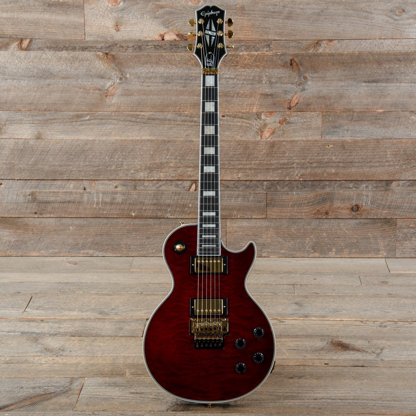 Epiphone Artist Alex Lifeson Les Paul Custom Axcess Quilt Ruby Electric Guitars / Solid Body