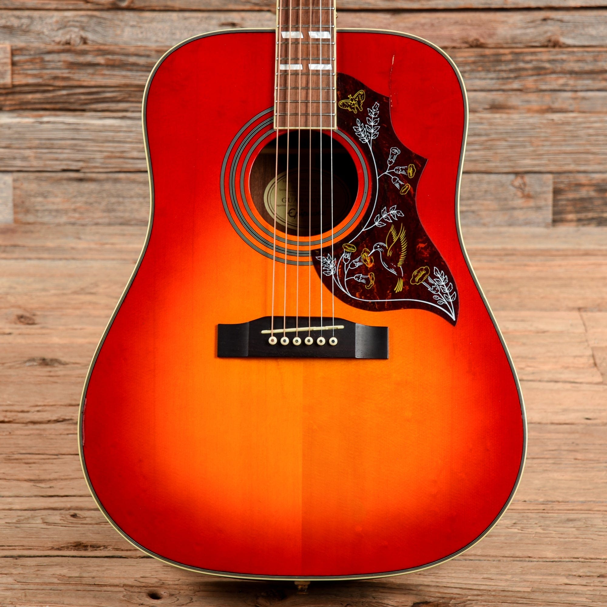 Epiphone Hummingbird HS Cherry Sunburst 2006 – Chicago Music Exchange