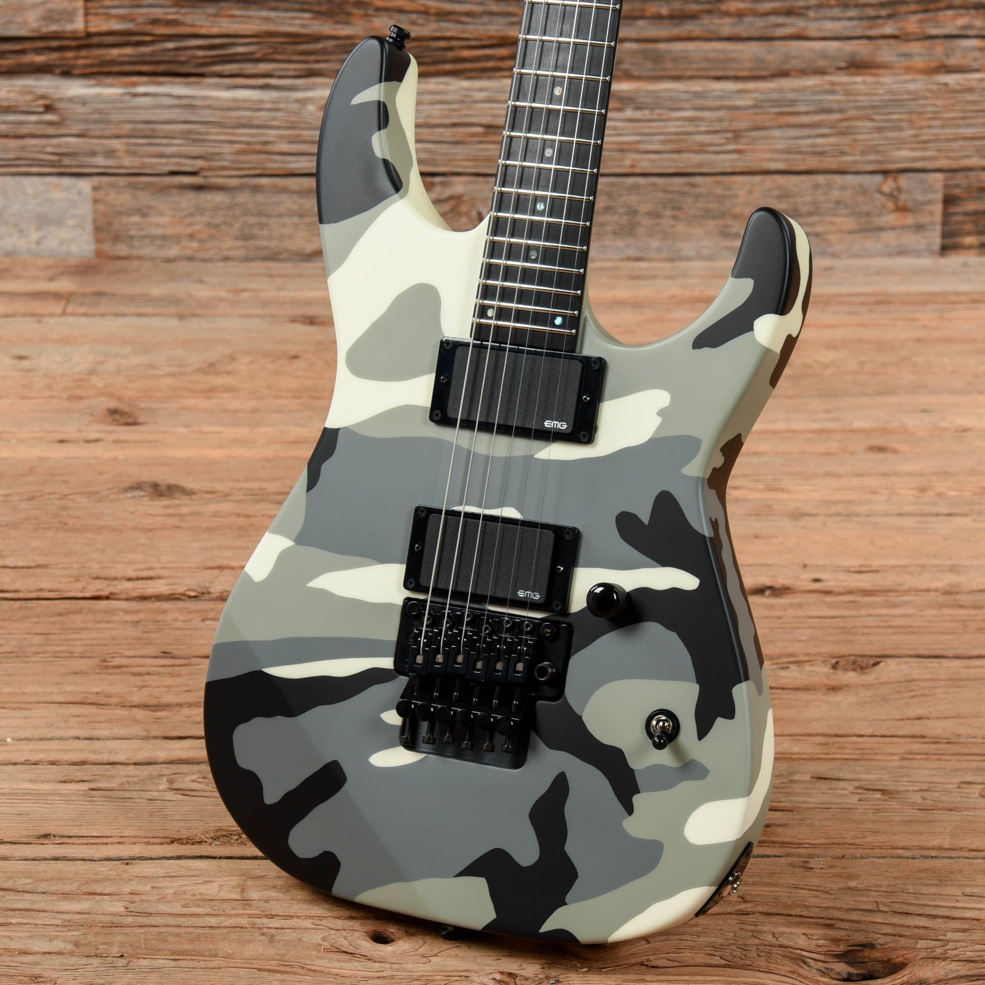 ESP E-II M-II NT Matte Black/White Camo 2022 Electric Guitars / Solid Body