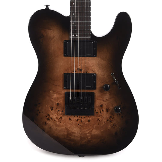 ESP LTD TE-1000 Evertune Burl Poplar Charcoal Burst Electric Guitars / Solid Body