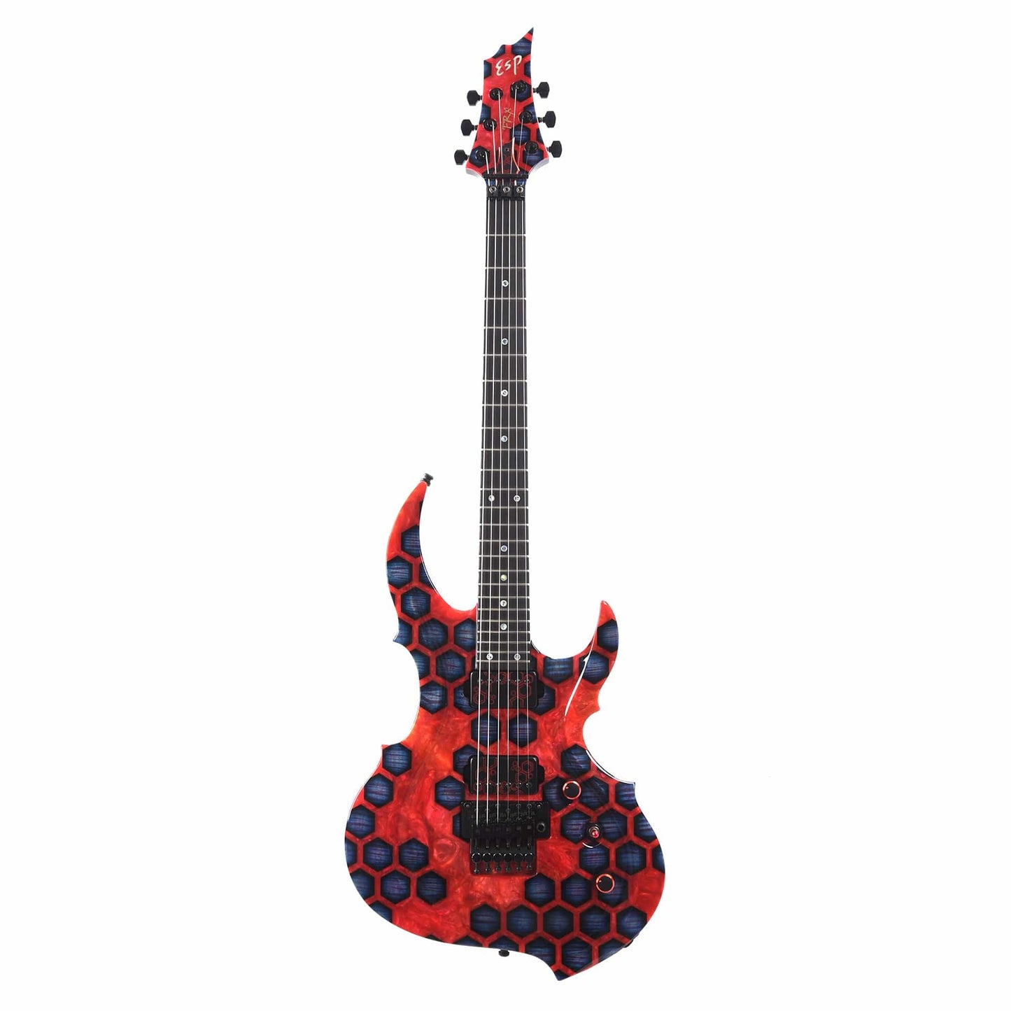 ESP Custom Shop NAMM Exhibition 2023 FRX-CTM-FR Flamed Maple Top with Red Resin & Blue Honeycomb