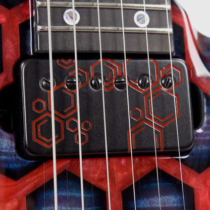 ESP Custom Shop NAMM Exhibition 2023 FRX-CTM-FR Flamed Maple Top with Red Resin & Blue Honeycomb