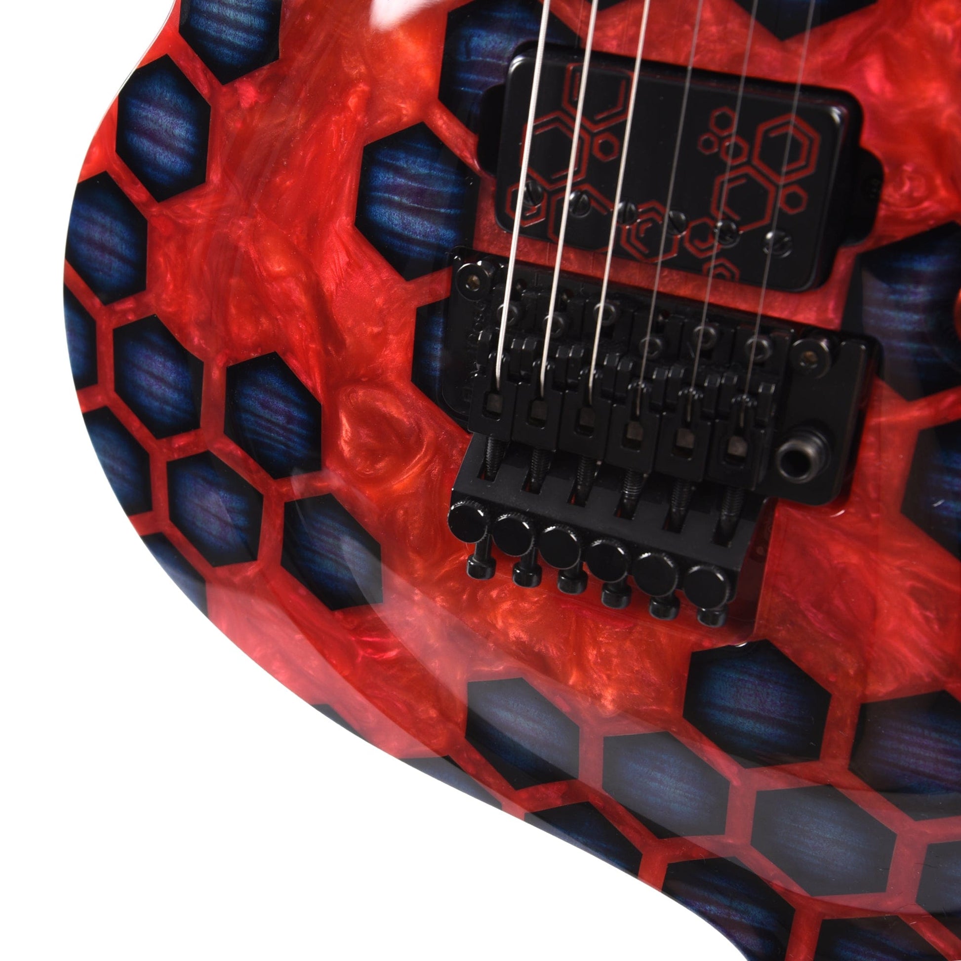 ESP Custom Shop NAMM Exhibition 2023 FRX-CTM-FR Flamed Maple Top with Red Resin & Blue Honeycomb