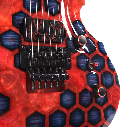 ESP Custom Shop NAMM Exhibition 2023 FRX-CTM-FR Flamed Maple Top with Red Resin & Blue Honeycomb