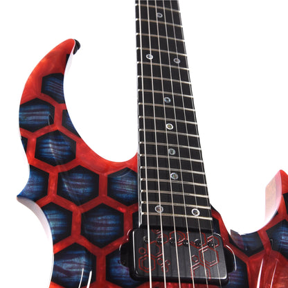 ESP Custom Shop NAMM Exhibition 2023 FRX-CTM-FR Flamed Maple Top with Red Resin & Blue Honeycomb