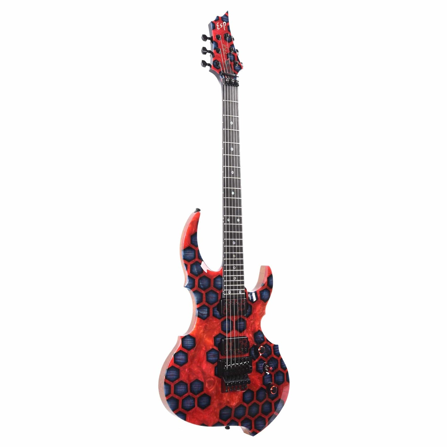 ESP Custom Shop NAMM Exhibition 2023 FRX-CTM-FR Flamed Maple Top with Red Resin & Blue Honeycomb