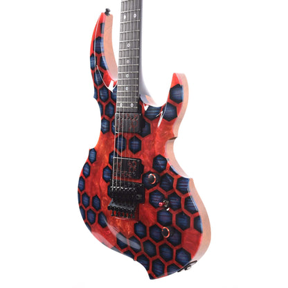 ESP Custom Shop NAMM Exhibition 2023 FRX-CTM-FR Flamed Maple Top with Red Resin & Blue Honeycomb