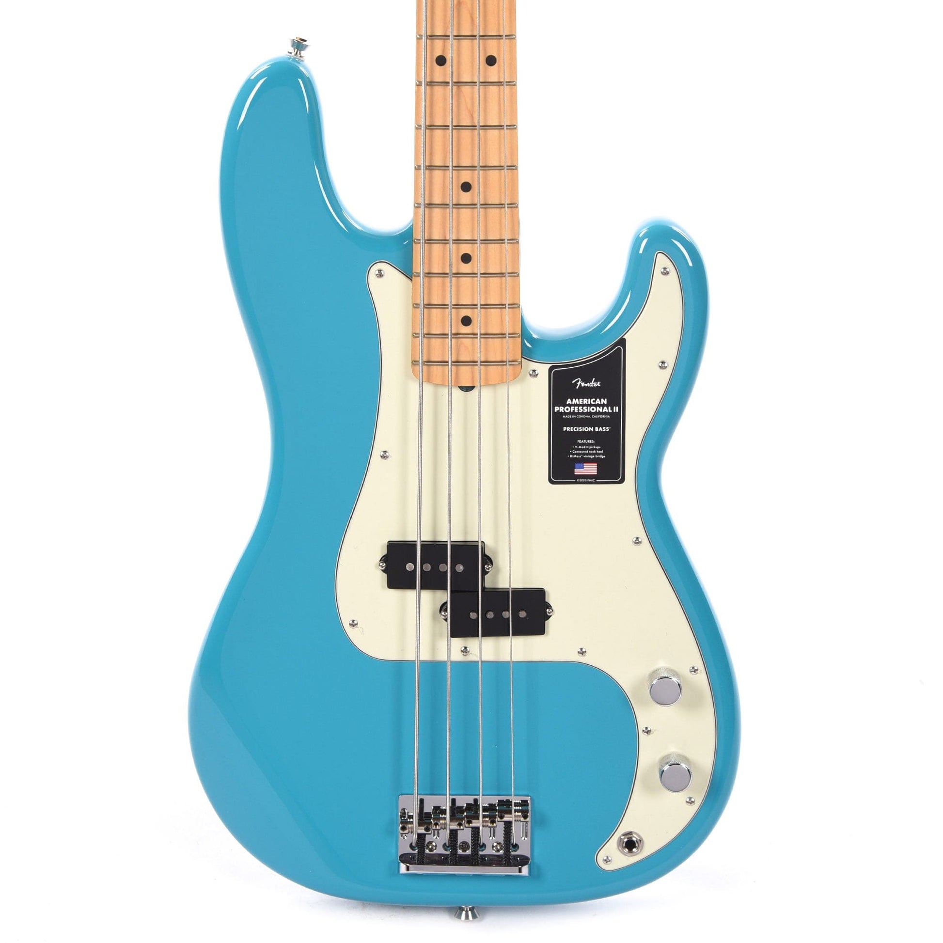 Fender American Professional II Precision Bass Miami Blue Bass Guitars / 4-String