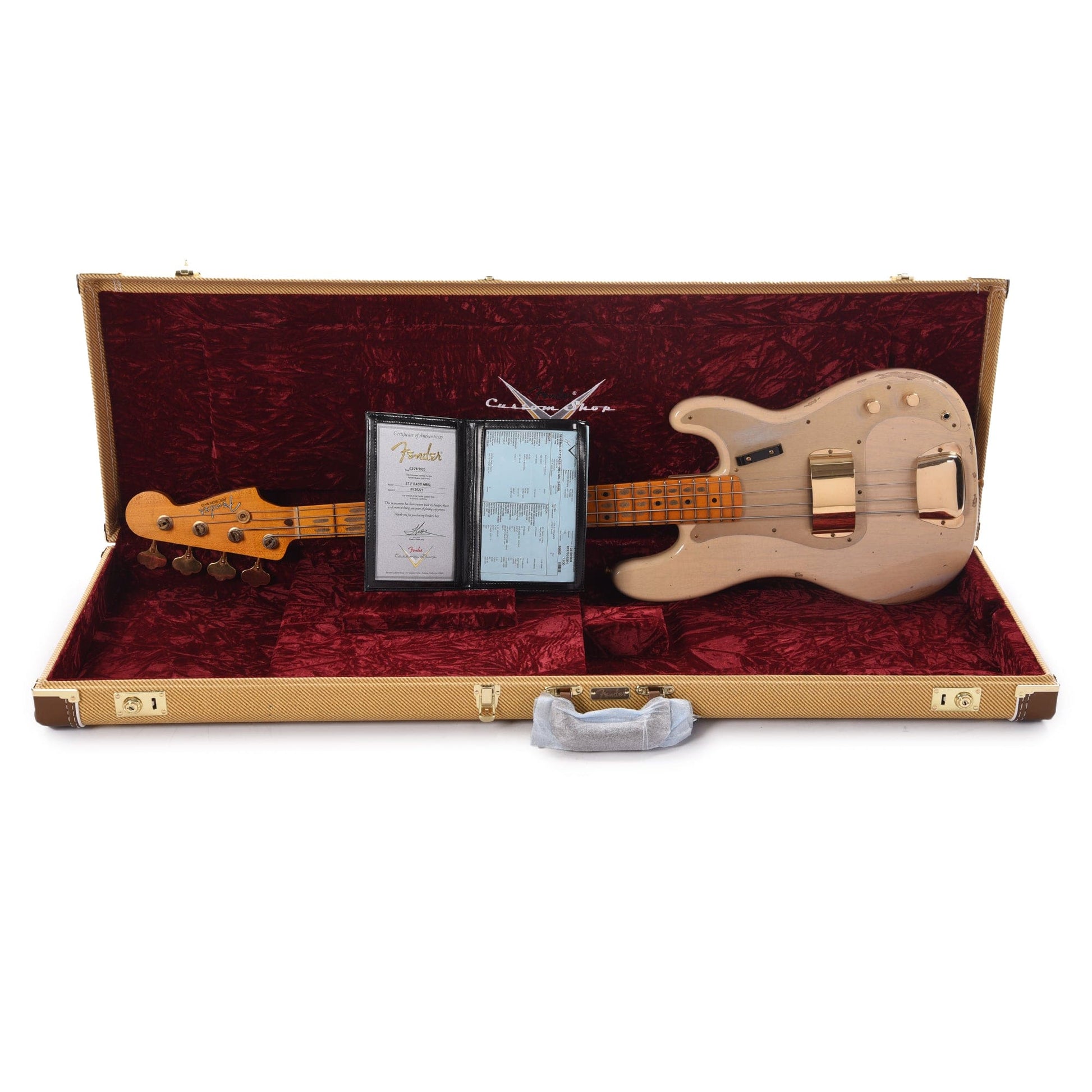 Fender Custom Shop 1957 Precision Bass Ash Heavy Relic Super Aged White Blonde w/Gold Hardware Bass Guitars / 4-String