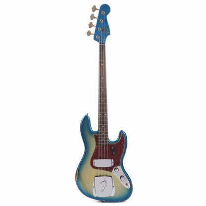 Fender Custom Shop 1960 Jazz Bass Relic Aged Gold Sparkle with Blue Sparkle Burst w/Painted Headcap Bass Guitars / 4-String