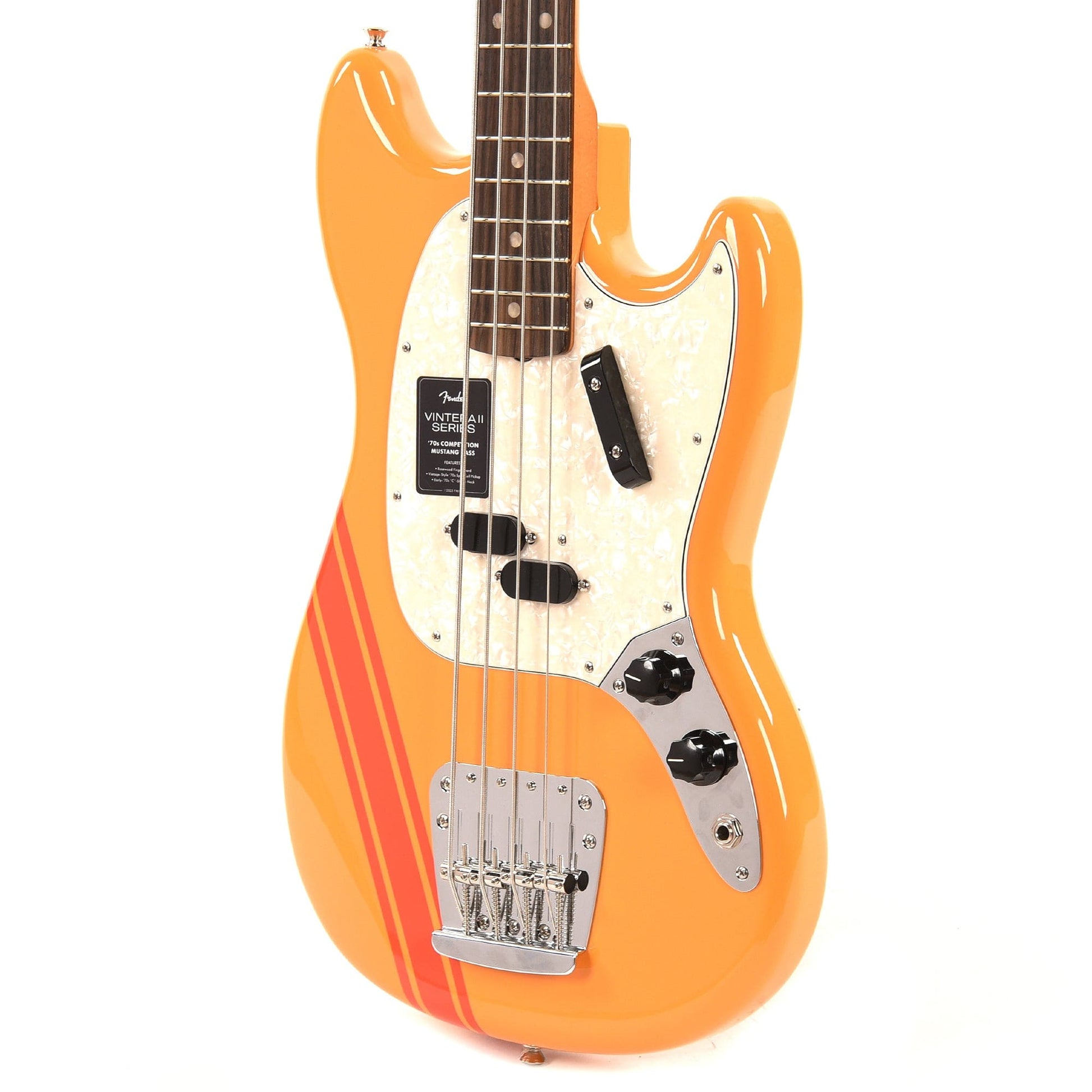 Fender Vintera II 70s Mustang Bass Competition Orange Bass Guitars / 4-String