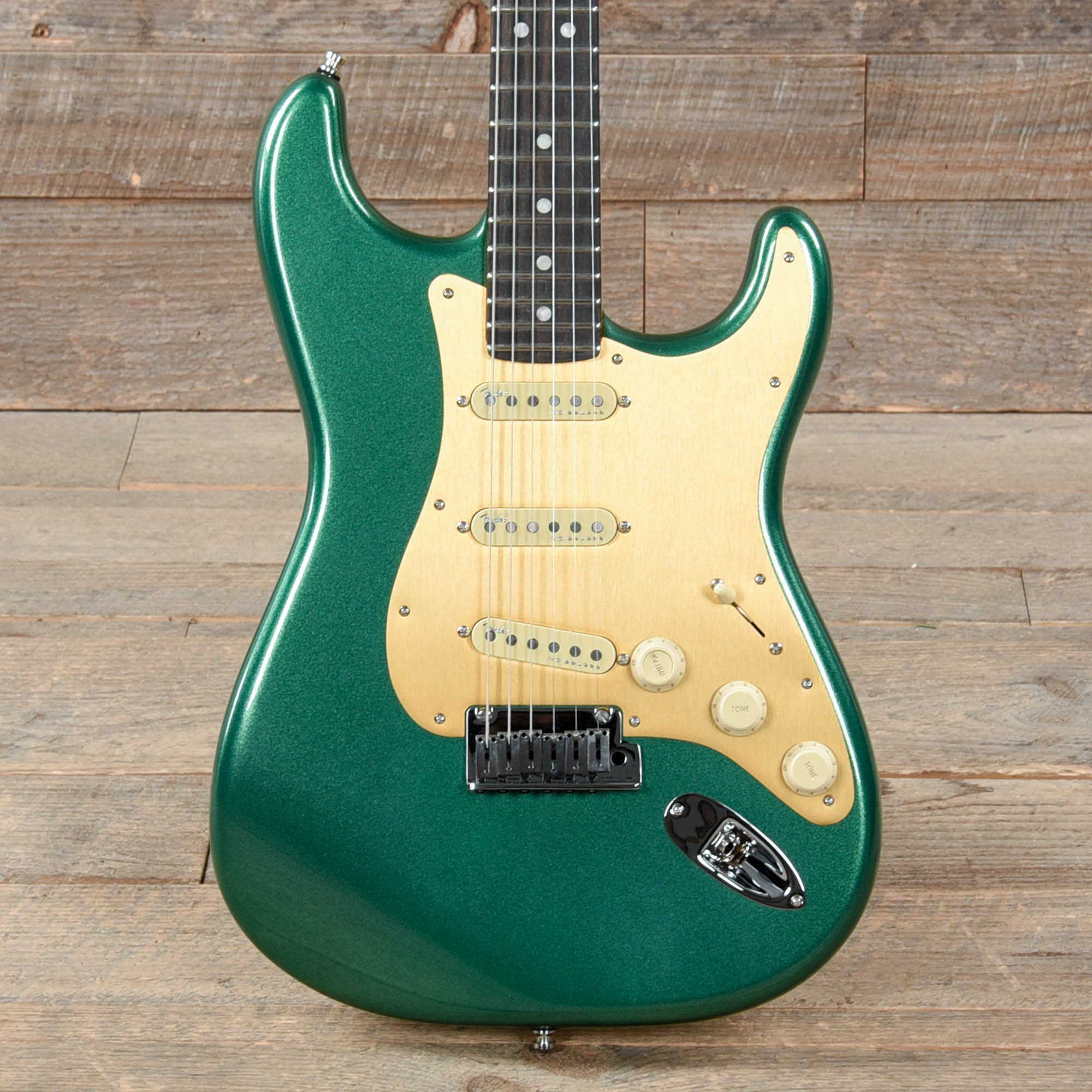 Fender American Ultra Stratocaster Mystic Pine & Anodized Gold Pickguard Electric Guitars / Solid Body