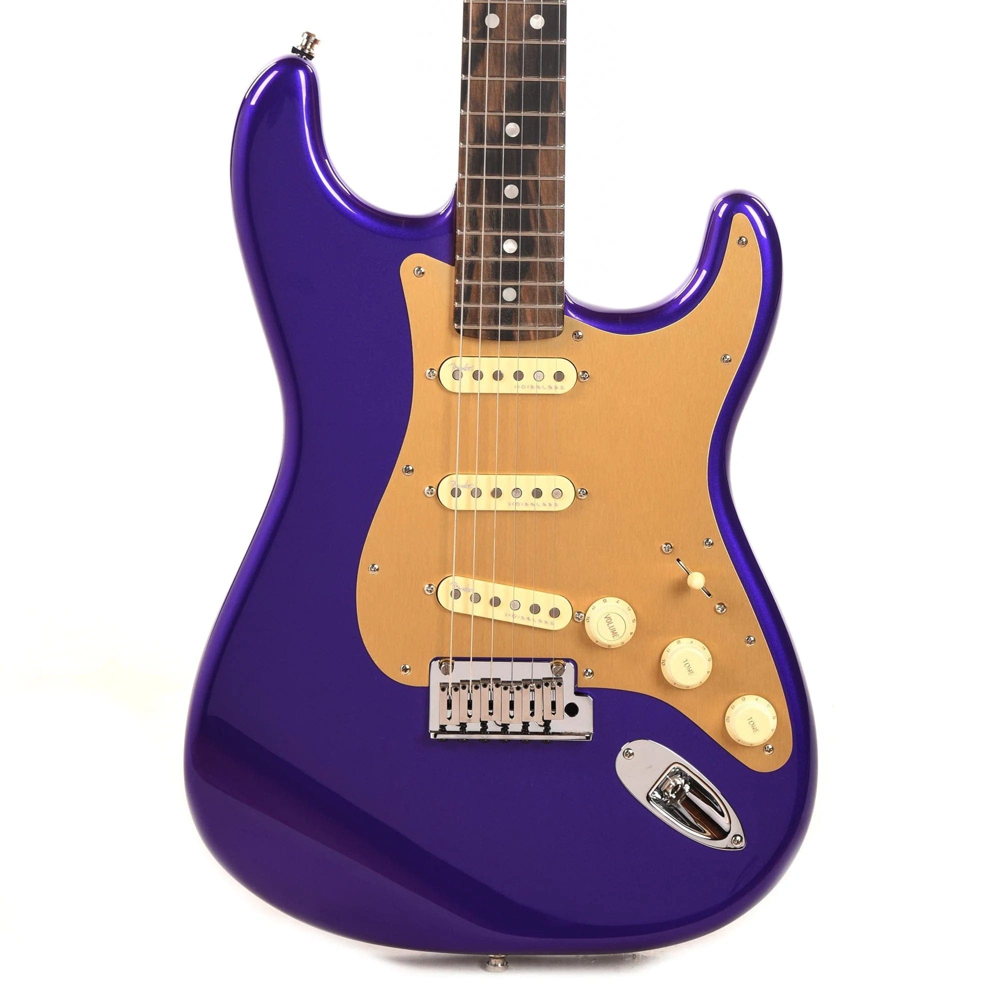 Fender American Ultra Stratocaster Plum Metallic w/Ebony Fingerboard & Anodized Gold Pickguard Electric Guitars / Solid Body