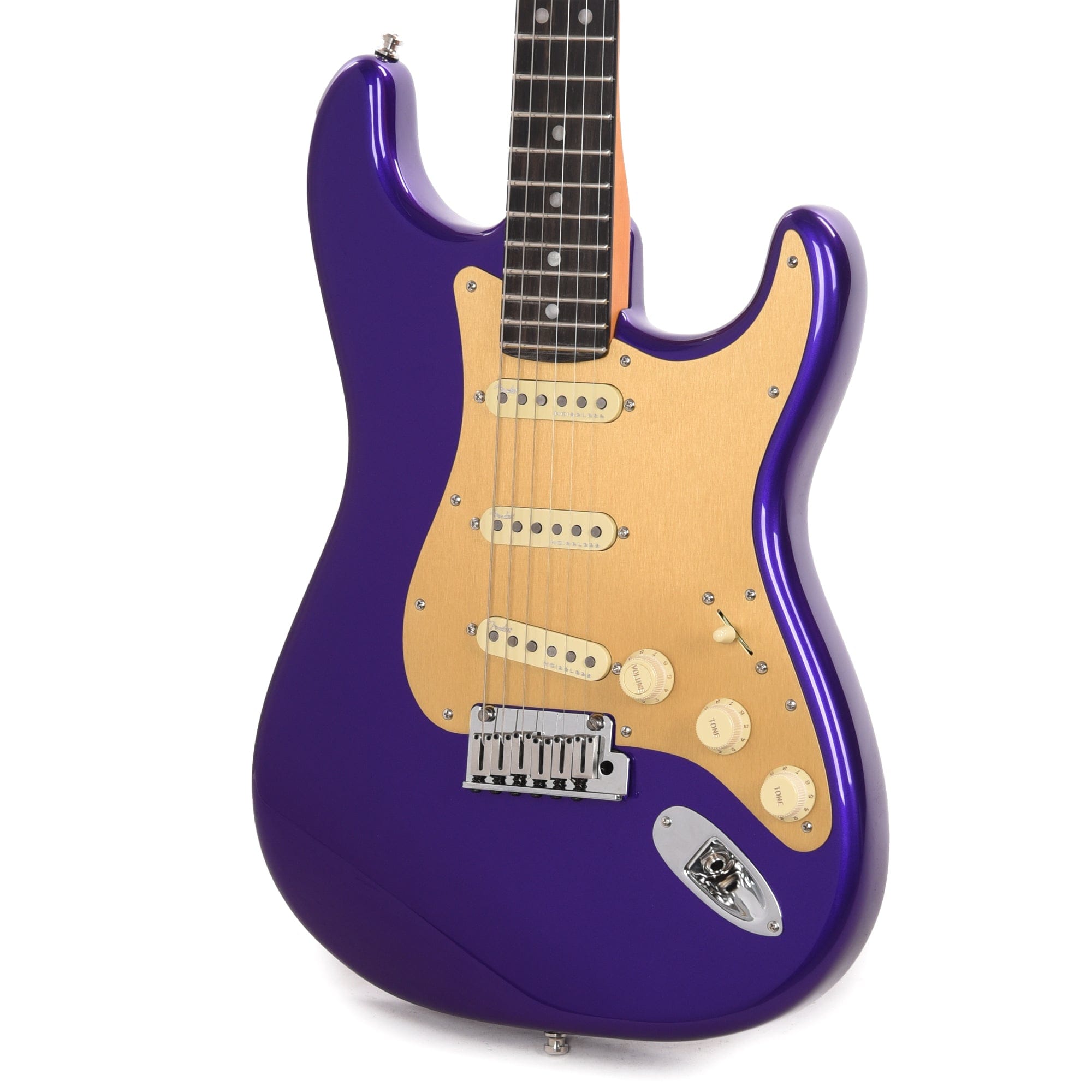 Fender American Ultra Stratocaster Plum Metallic w/Ebony Fingerboard & Anodized Gold Pickguard Electric Guitars / Solid Body