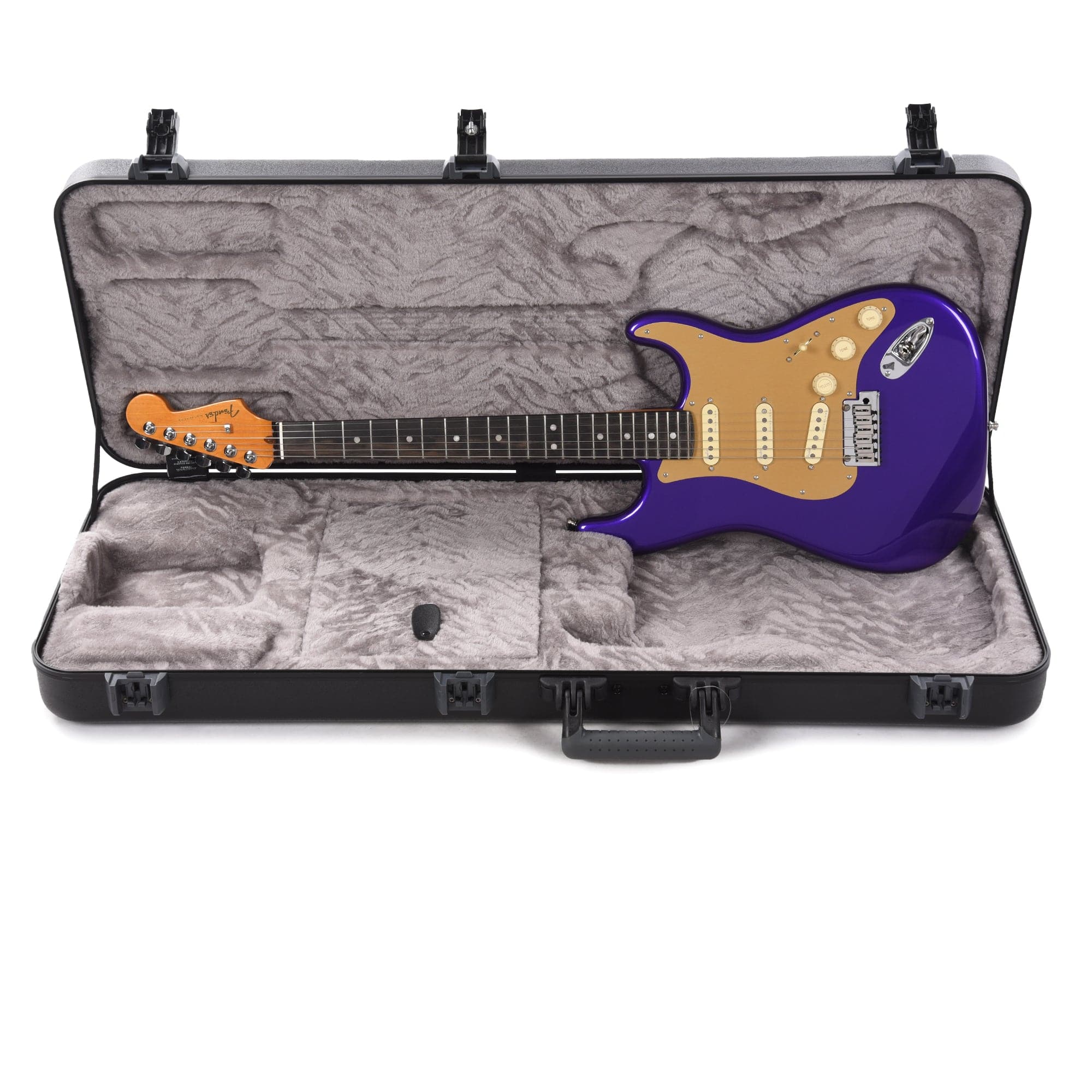 Fender American Ultra Stratocaster Plum Metallic w/Ebony Fingerboard & Anodized Gold Pickguard Electric Guitars / Solid Body