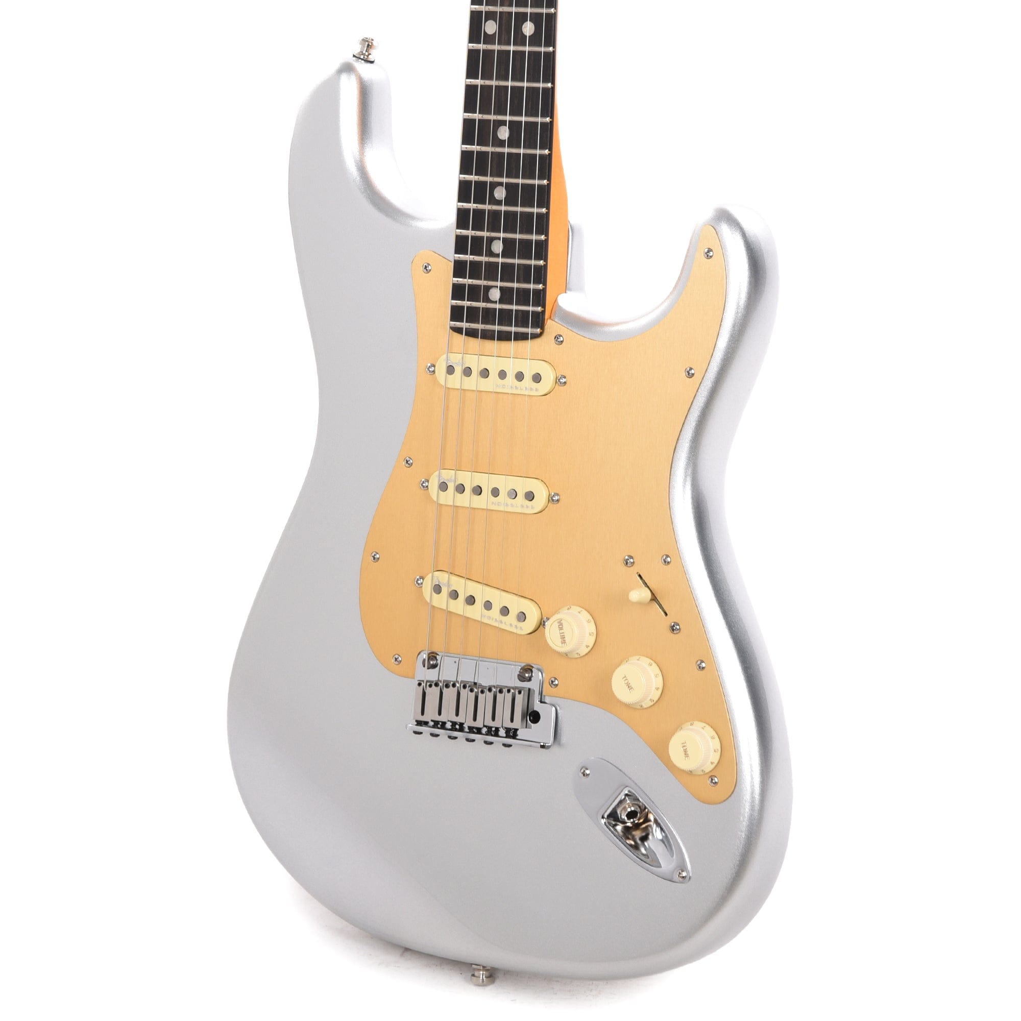 Fender American Ultra Stratocaster Quicksilver w/Ebony Fingerboard & Anodized Gold Pickguard Electric Guitars / Solid Body