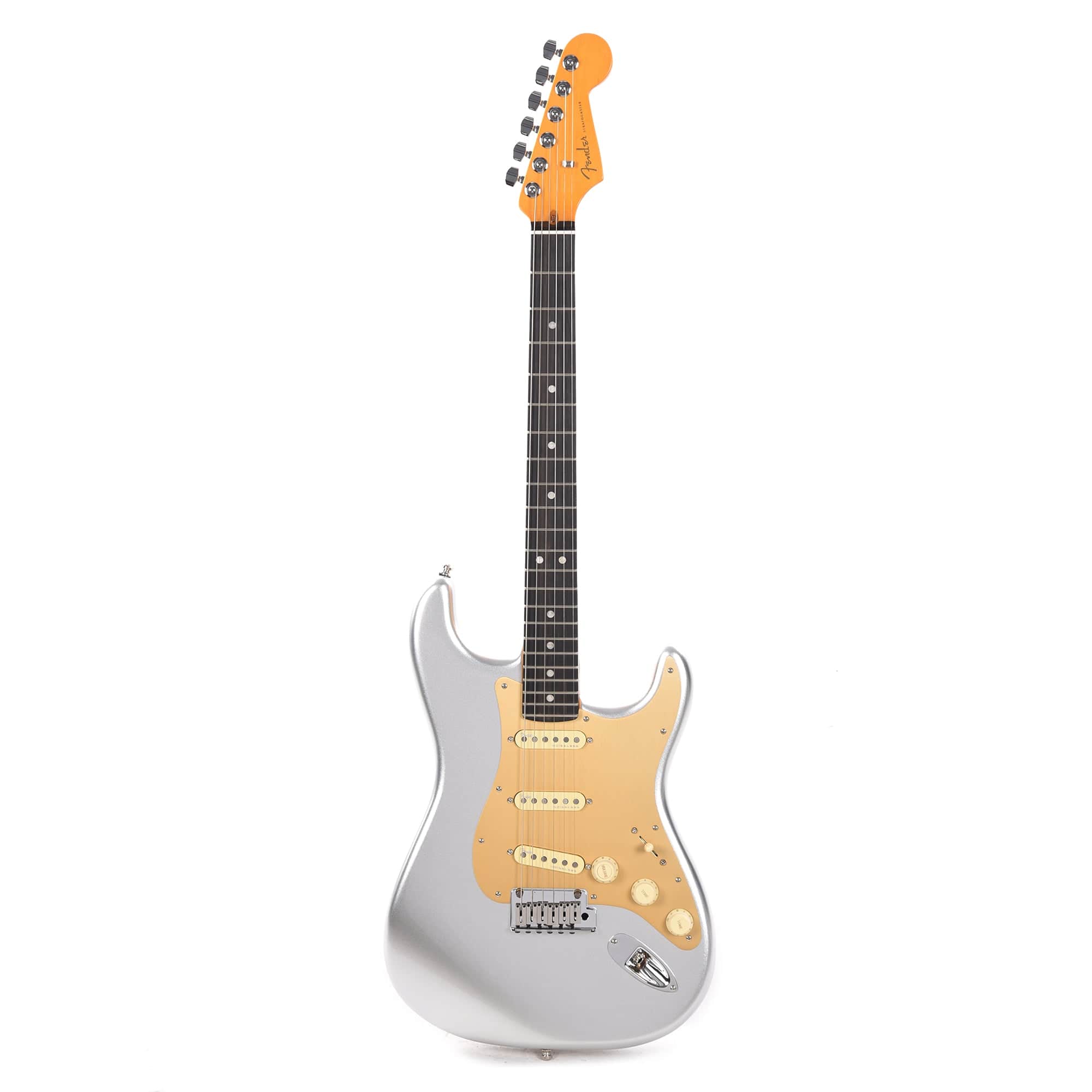 Fender American Ultra Stratocaster Quicksilver w/Ebony Fingerboard & Anodized Gold Pickguard Electric Guitars / Solid Body