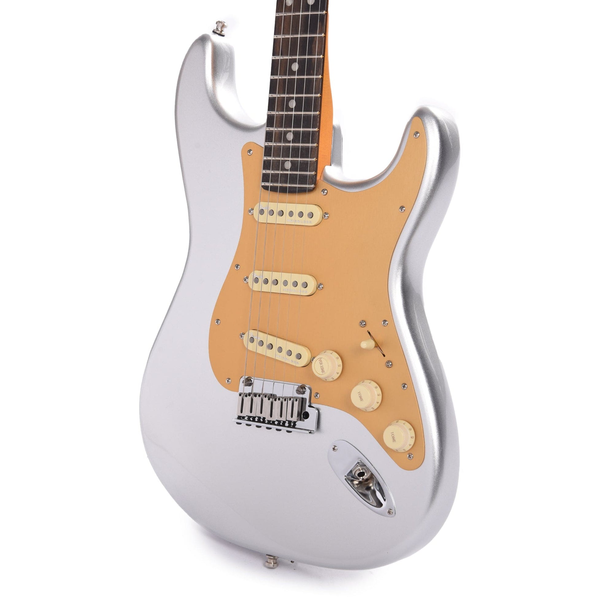 Fender American Ultra Stratocaster Quicksilver w/Ebony Fingerboard & Anodized Gold Pickguard Electric Guitars / Solid Body