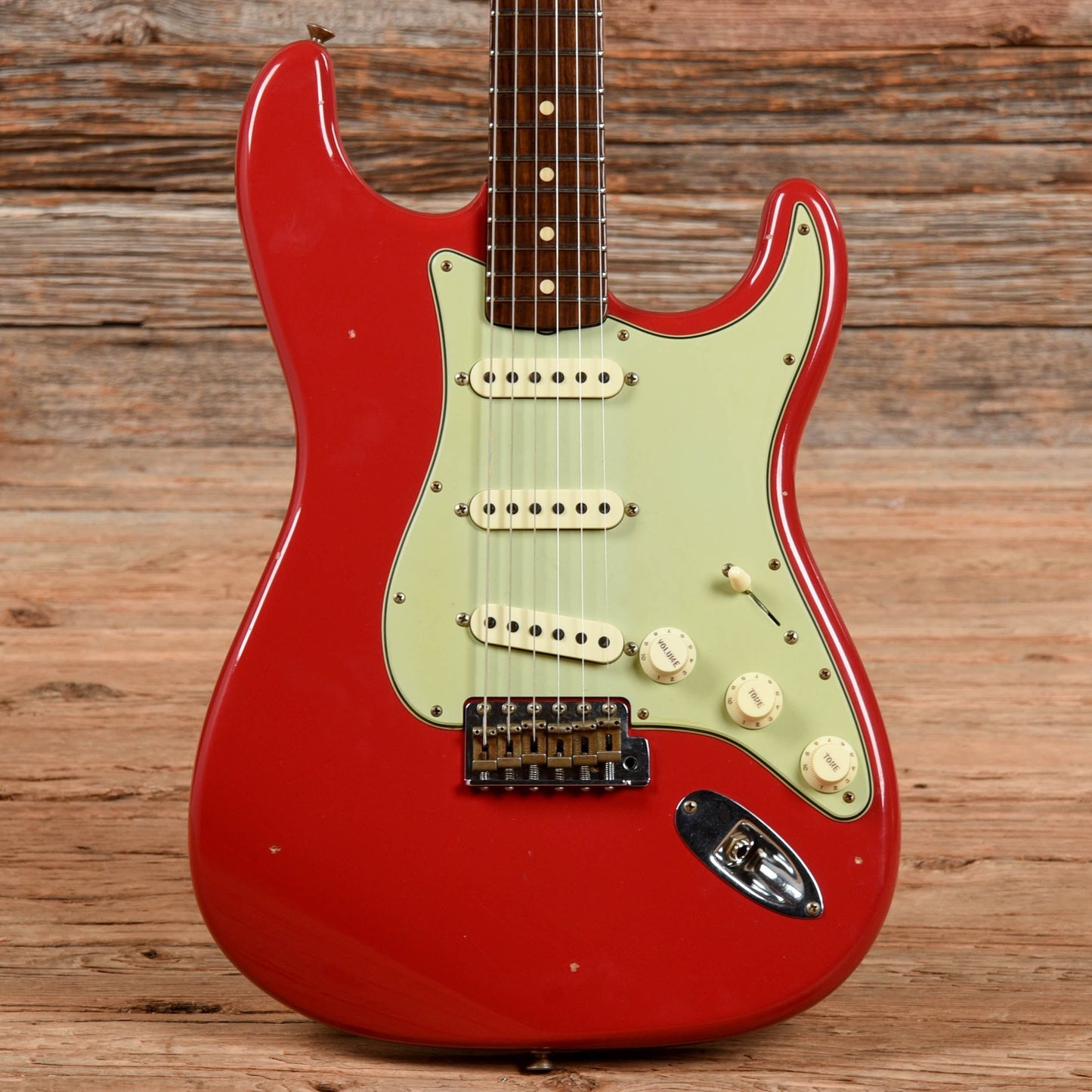 Fender Custom 63 Stratocaster w/ Rosewood Neck Journeyman Relic Fiesta Red Electric Guitars / Solid Body