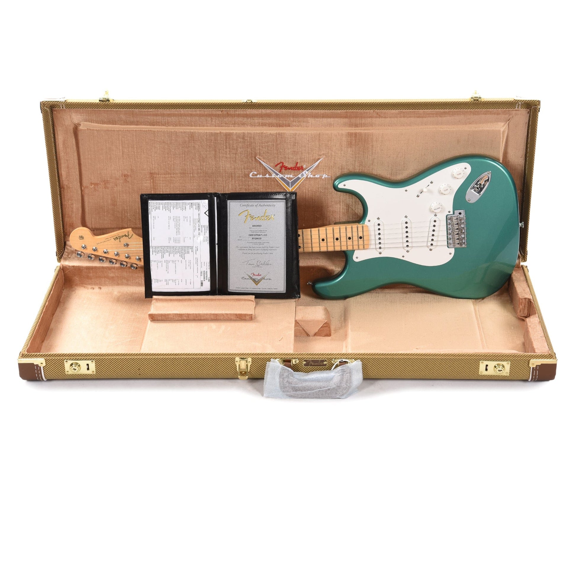 Fender Custom Shop 1955 Stratocaster "Chicago Special" Deluxe Closet Classic Faded British Racing Green Electric Guitars / Solid Body