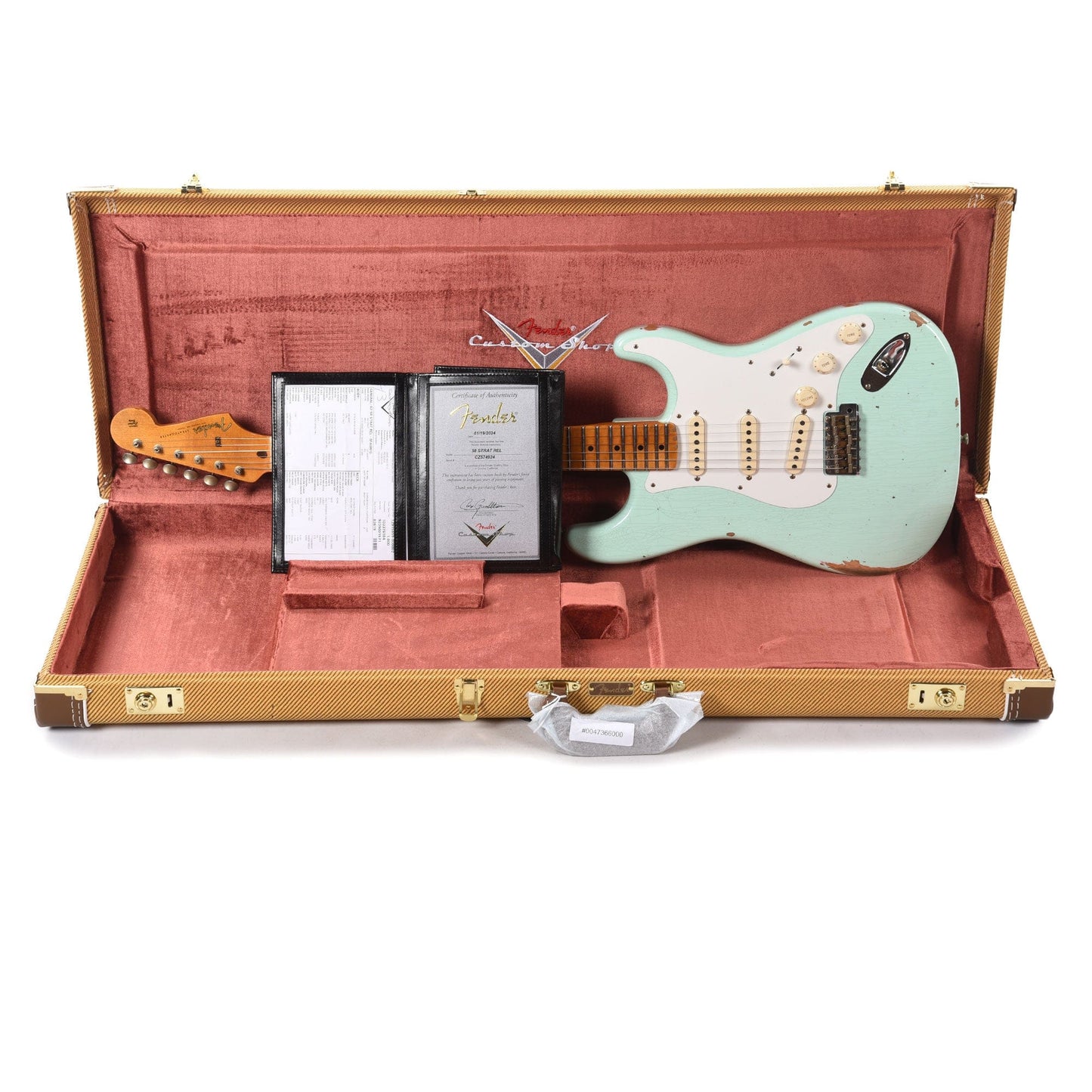 Fender Custom Shop 1958 Stratocaster Relic Super Faded Aged Surf Green Electric Guitars / Solid Body